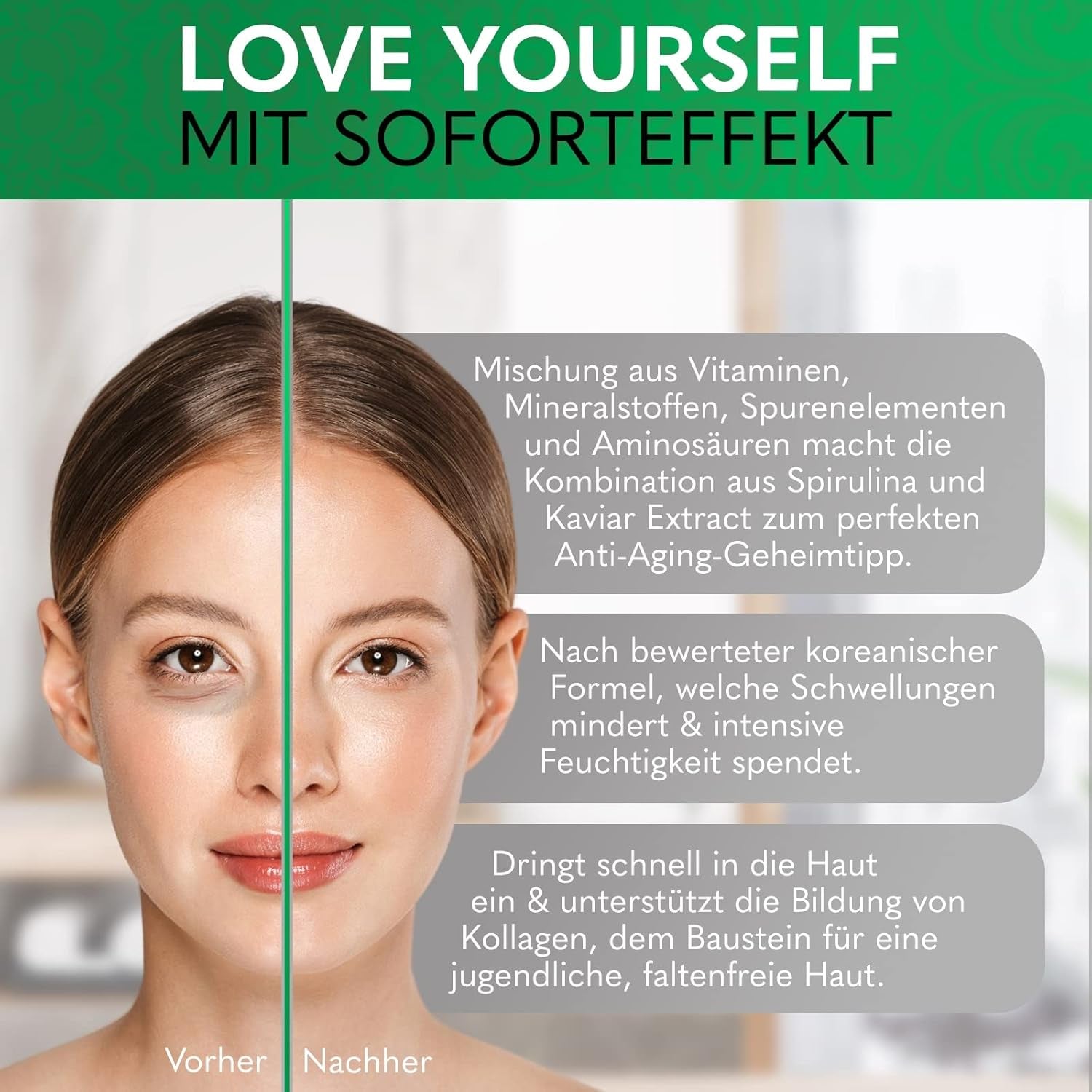 Korean Skincare 60 Stück Algen Augenpads | Gegen Augenringe & Falten, Augenmaske Mit Kollagen & Hyaluron, Gesichtspflege Gegen Tränensäcke, Feuchtigkeitsspendende Augenpflege Pads by Saborando