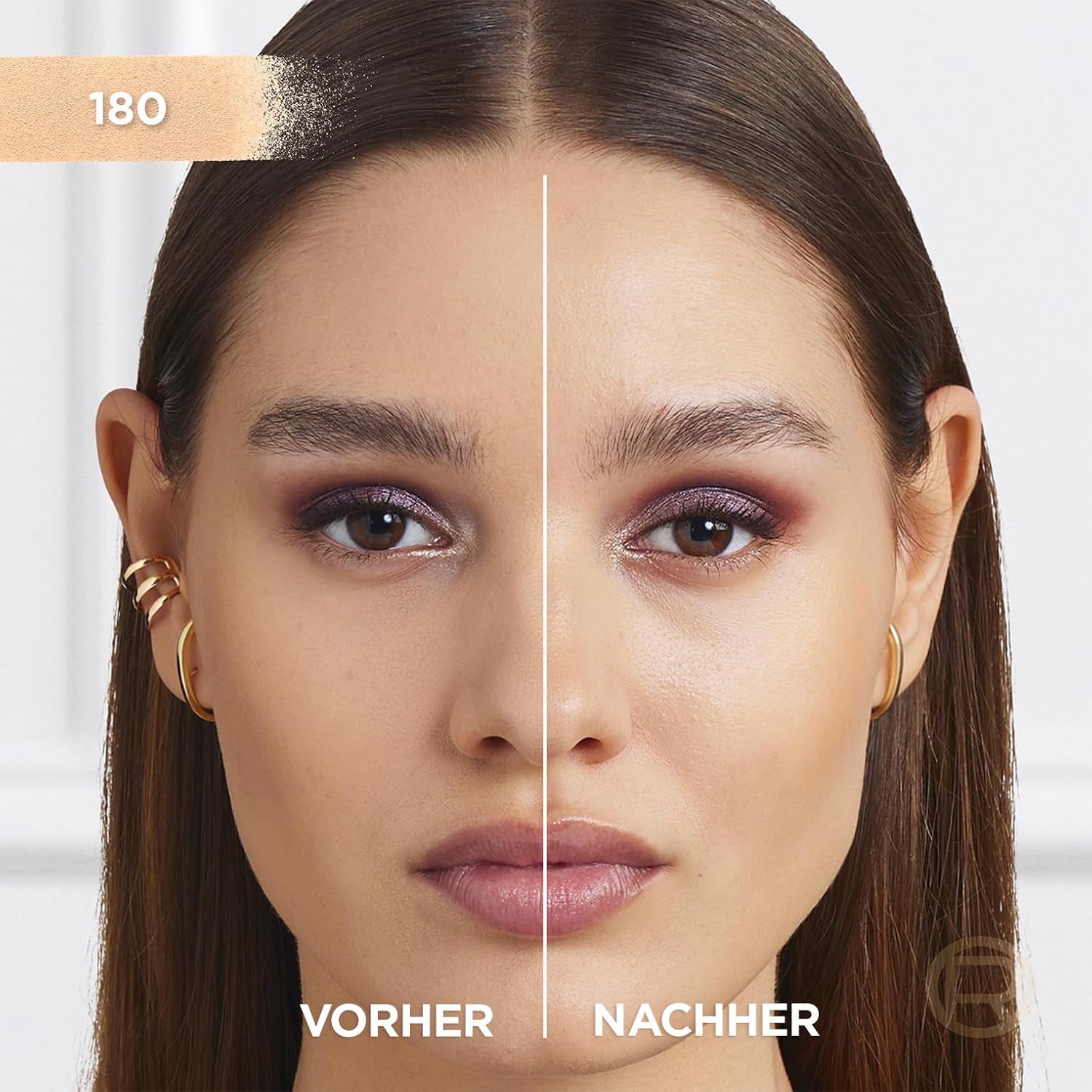 L'Oréal Paris Wasserfestes Puder Make-Up Mit Hoher Deckkraft, Deckendes Kompaktpuder Mit Mattem Finish Und 24H Halt, Infaillible 24H Fresh Wear Foundation Powder, Nr. 180 Rose Sand, 1 X 9 G