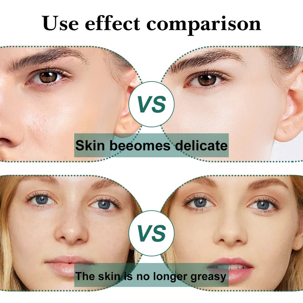 Horuili® Ölkontrollierendes Gesichtspuder, Oil Control Face Pressed Powder, Wasserfestes Mattes Gesichtspuder, Gelee-Gesichtsfixierpuder, Leichte, Mattes, Langanhaltendes, Ölkontrolle (Blau, Blau)