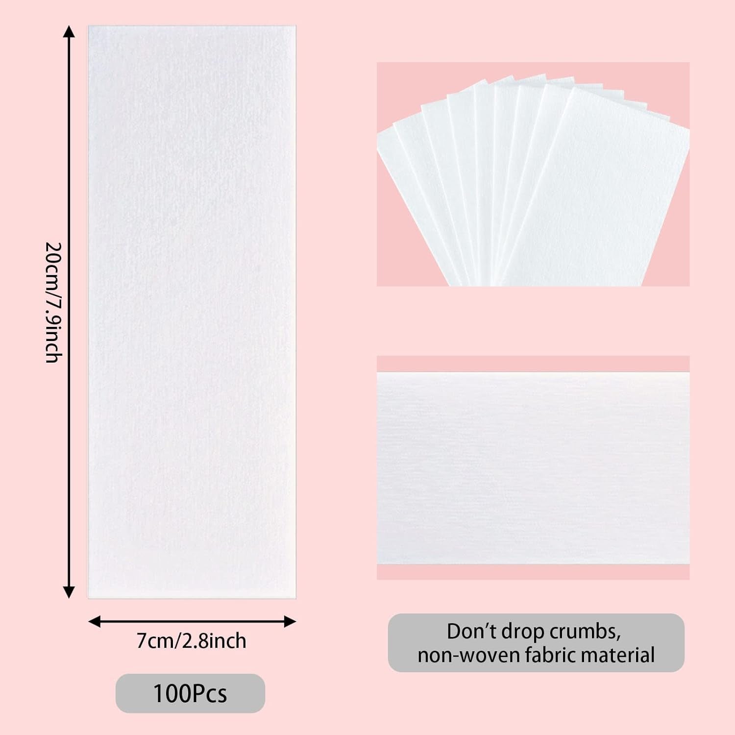 SEPGLITTER 300 Stück Wachsstreifen Haarentfernung, Waxing Strips, Vliesstreifen Für Warmwachs Und Zuckerpaste Für Frauen, Gesichtskörper, Arme, Beine(7×20Cm)
