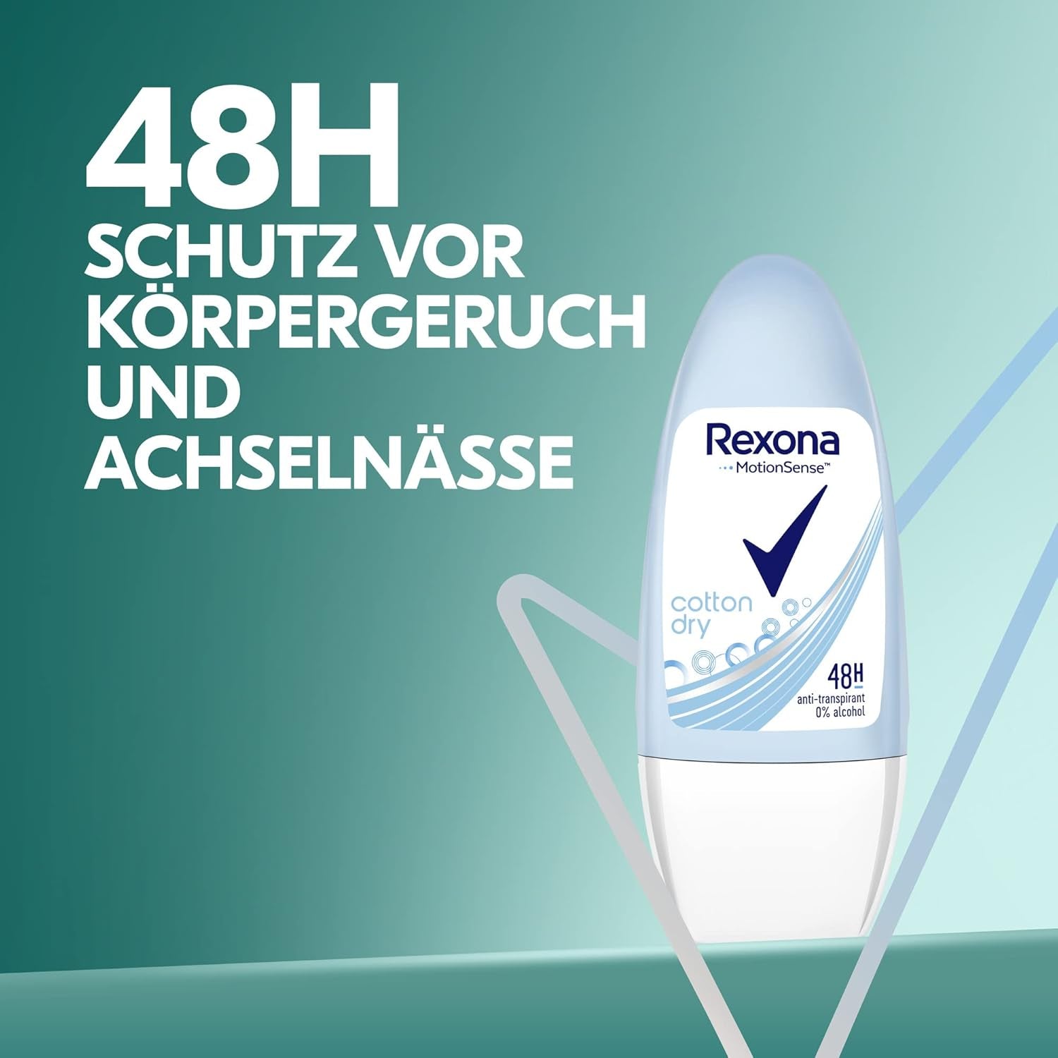 Rexona Motionsense Deo Roll-On Cotton Dry - Anti-Transpirant Mit 48 Stunden Schutz Gegen Starkes Schwitzen Und Körpergeruch - 50 Ml (6Er-Pack)