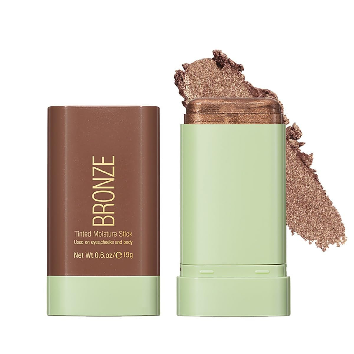 Ofanyia Cream Bronzer Stick, Unique Roating Design Multi-Use Bronzer Stick, Lightweight Easy to Blend Cream Bronzer, Velvet Matte Texture Bronzer Face Stick(3# Rich Glow)