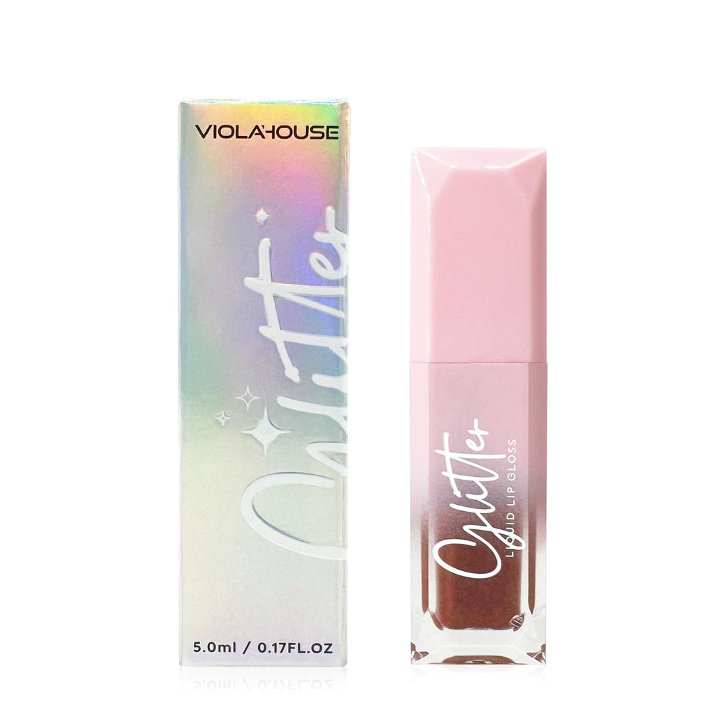 VIOLA HOUSE Lipglosse Glitzer, Lipgloss Glänzend Flüssiger Lippenstift, Glänzender Lipgloss Schimmerndes Finish Auf Den Lippen.5Ml (Cherry)