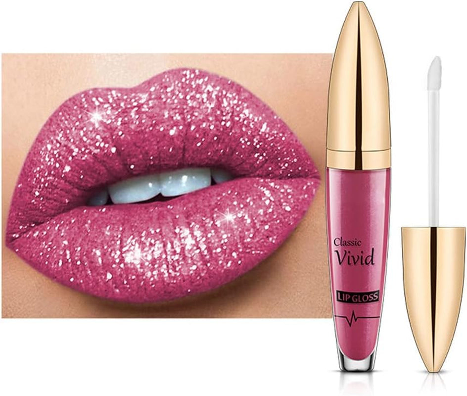 ISAKEN Professional Makeup Lipgloss Mit Glänzendem Finish, Lipgloss Glitzer 24 Stunden Feuchtigkeit Lippenöl Lippe Gloss Lipliner Long Lasting Moisturizing Lippenstift Kosmetik Make Up