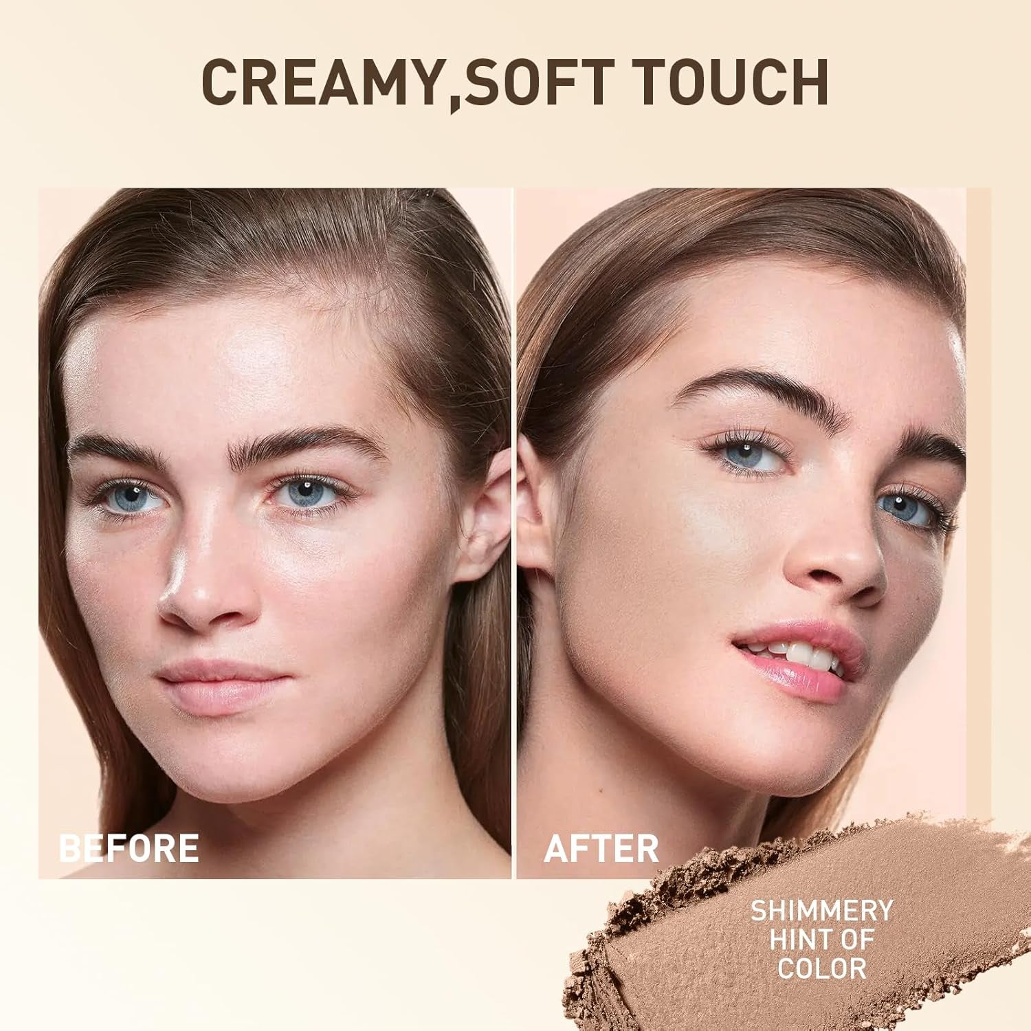 Bronzer Puder, Cremige & Hochpigmentierte Formel, Long Wearing Bronzing Powder Für Einen Sonnengeküssten Teint, Vegan & Tierversuchsfrei (Light Bronzer)