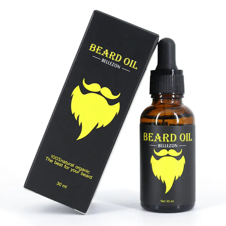 Men's beard care set with beard balm and beard oil