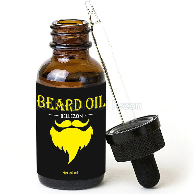 Men's beard care set with beard balm and beard oil
