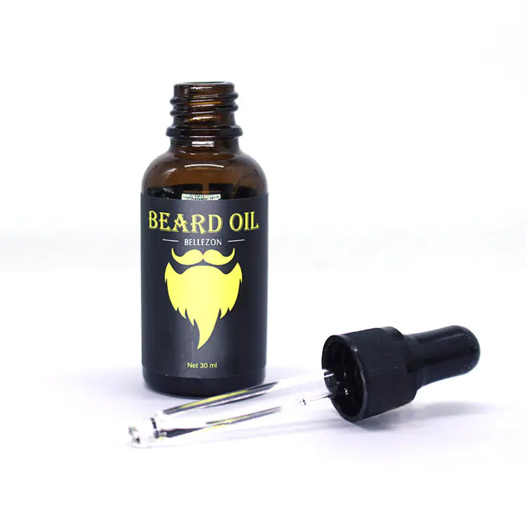 Men's beard care set with beard balm and beard oil