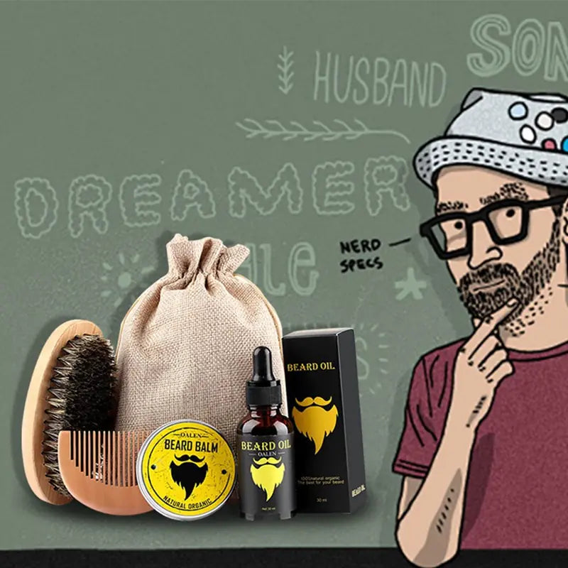 Herren Bartpflege-Set mit Bartbalsam und Bartöl