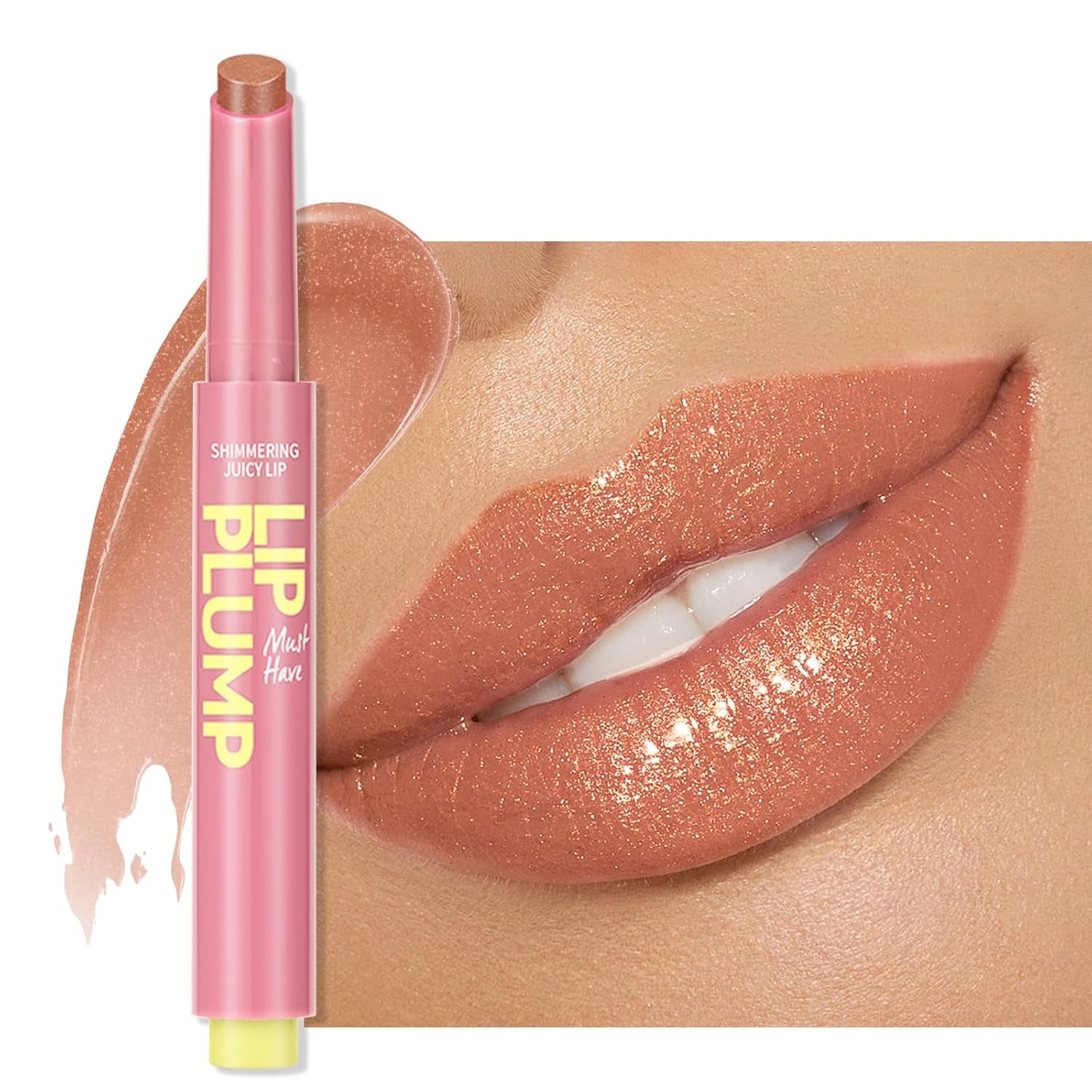 Erinde 2 in 1 Lippenstift & Lip Balm, 24 Stunden Halt Hanganhaltender Lipstick, Wasserfest Feuchtigkeitsspendend Lip Gloss, Pflegender Lippen Makeup Stick Shimmer