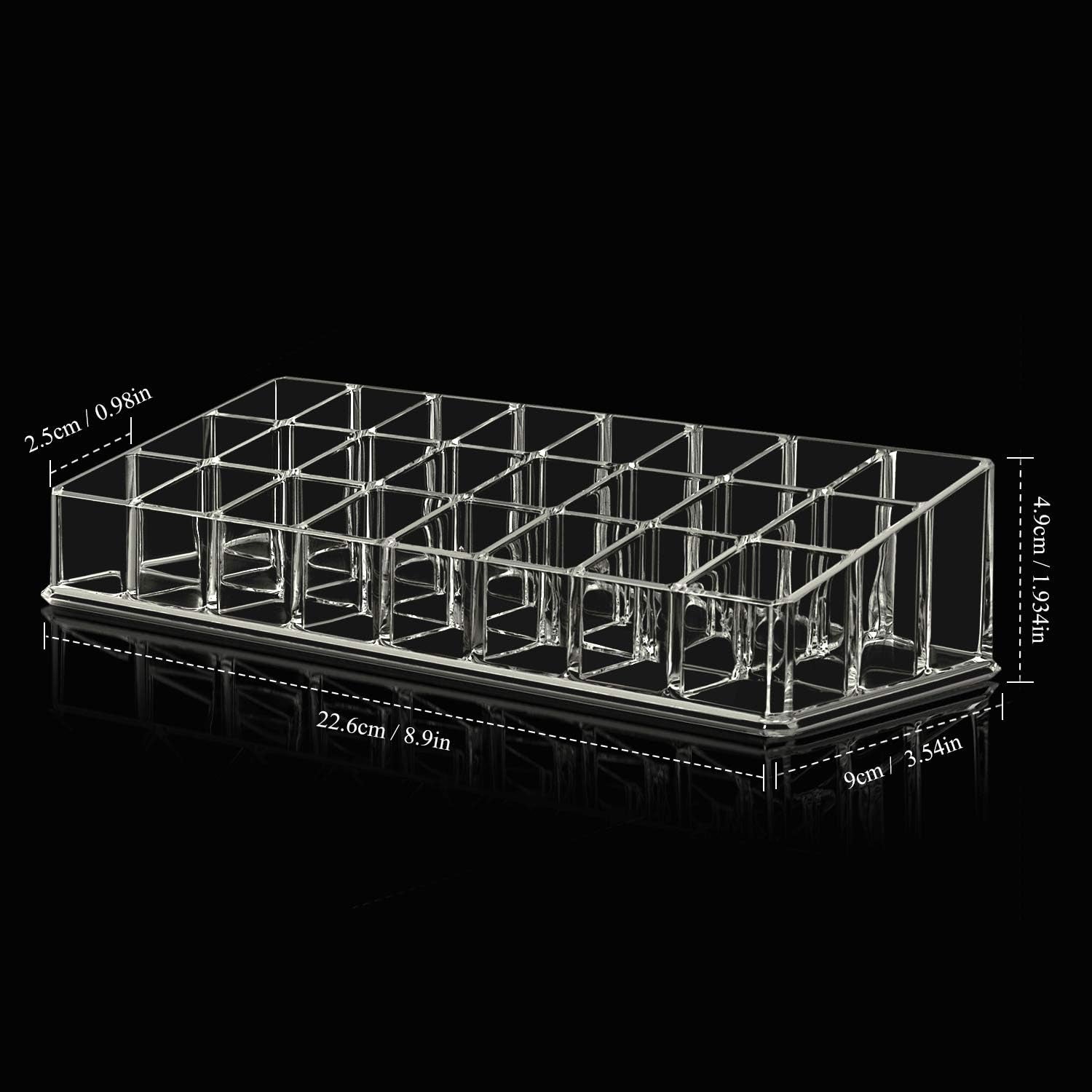 Comius Sharp Lippenstift Organizer, 24 Plätze Lippenstift Aufbewahrungsbox Acryl Transparente Lippenstift Ständer Lippenstift Halter Kosmetik Organizer