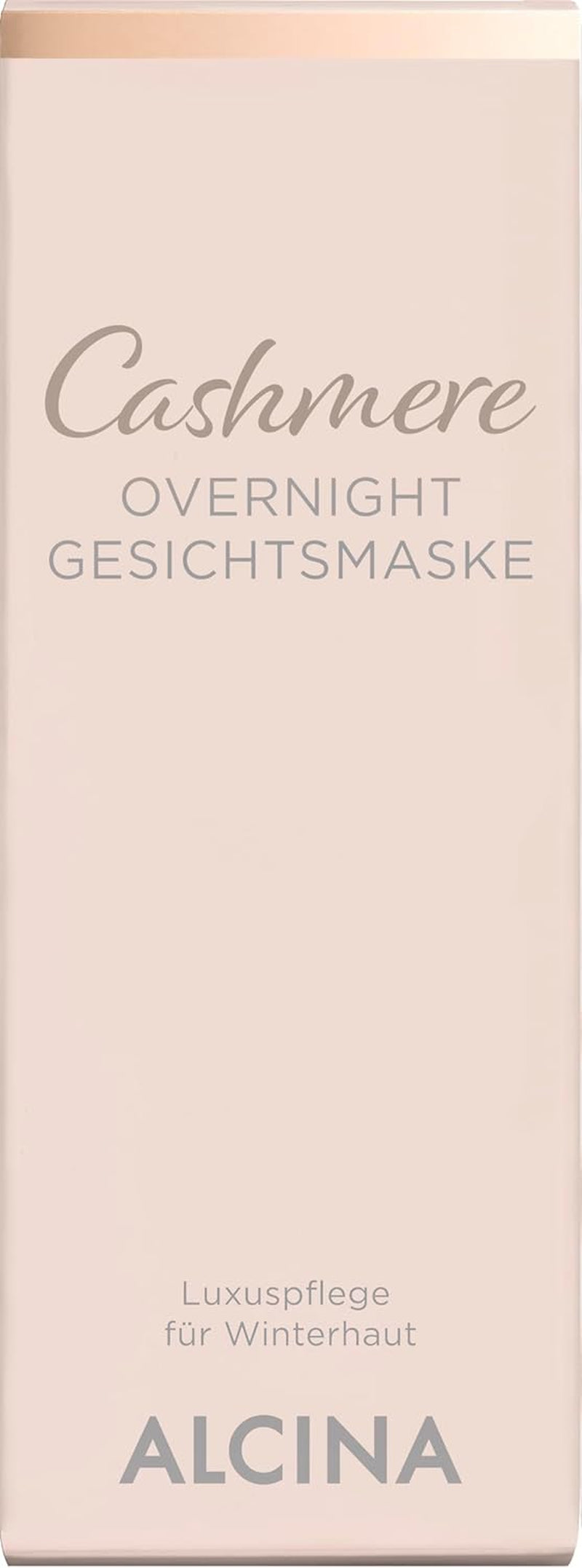 ALCINA Cashmere Overnight Gesichtsmaske - 1 X 50 Ml - Regeneriert & Beruhigt Die Winterhaut Über Nacht - Intensive Pflege - Für Trockene & Reife Haut - Mit Cashmere-Extrakt, Dexpanthenol Und Squalan
