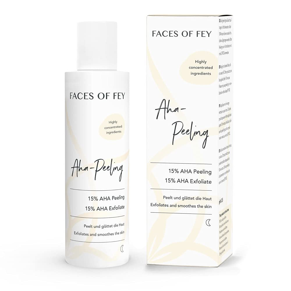 Fruchtsäurepeeling 15% FACES of FEY – AHA Peeling Mit Milchsäure & Glycolsäure Gegen Pigmentflecken Und Falten - 100Ml Liquid Exfoliator