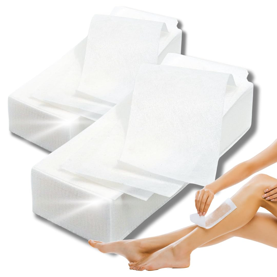 LALILL Vliesstreifen 100 Stück Für Wachs - Vlies Streifen Für Die Haarentfernung Mit Warmwachs Sugaring Paste Beine Achsel Arme Intimbereiche Körper Gesichthaarenfernung Wachsstreifen - Wax Waxing