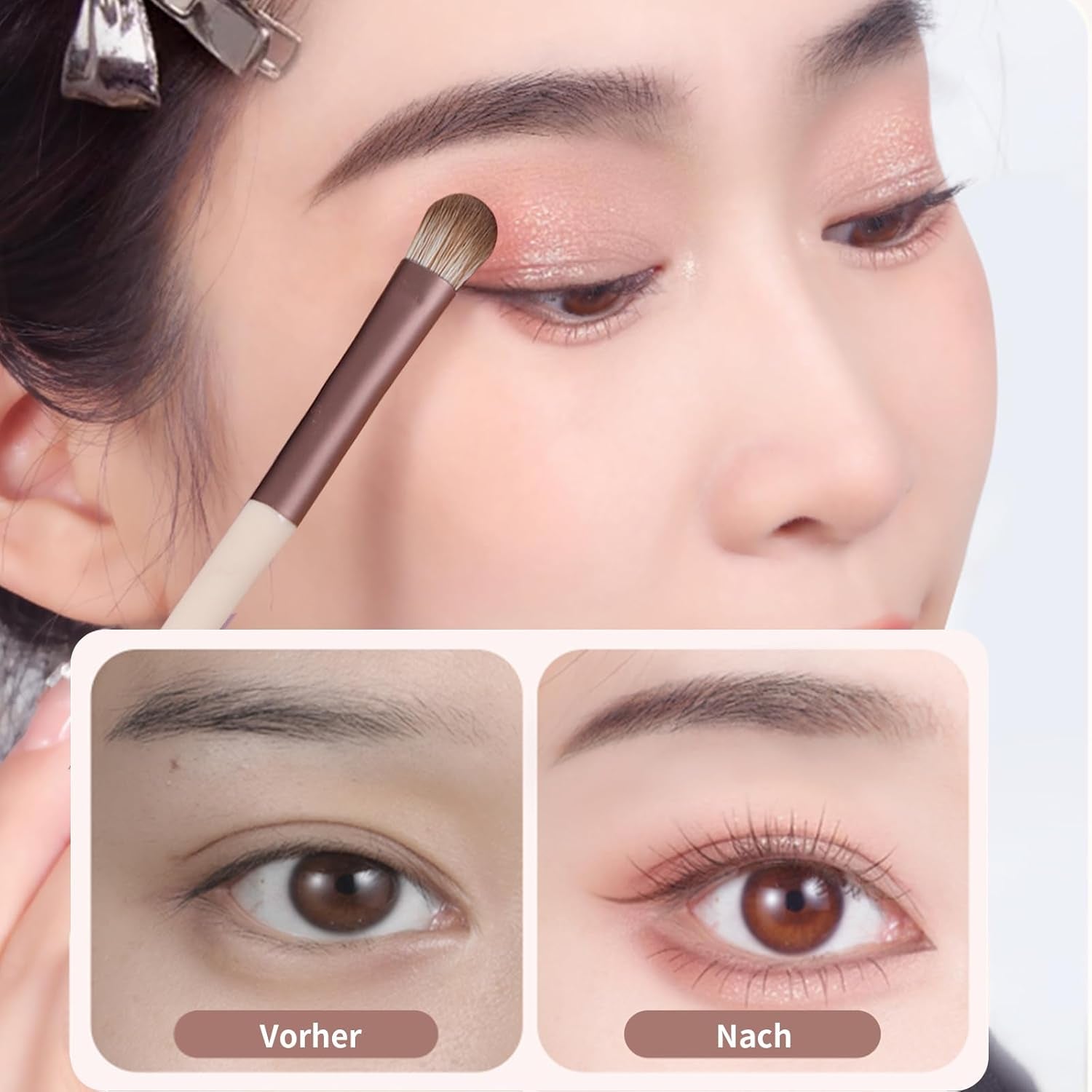 MSQ 8 Stück Lidschatten Make-Up Pinsel Set Portable Reise Make up Pinsel Tasche,Pinselset Makeup Professionelles Lidschatten Pinselset