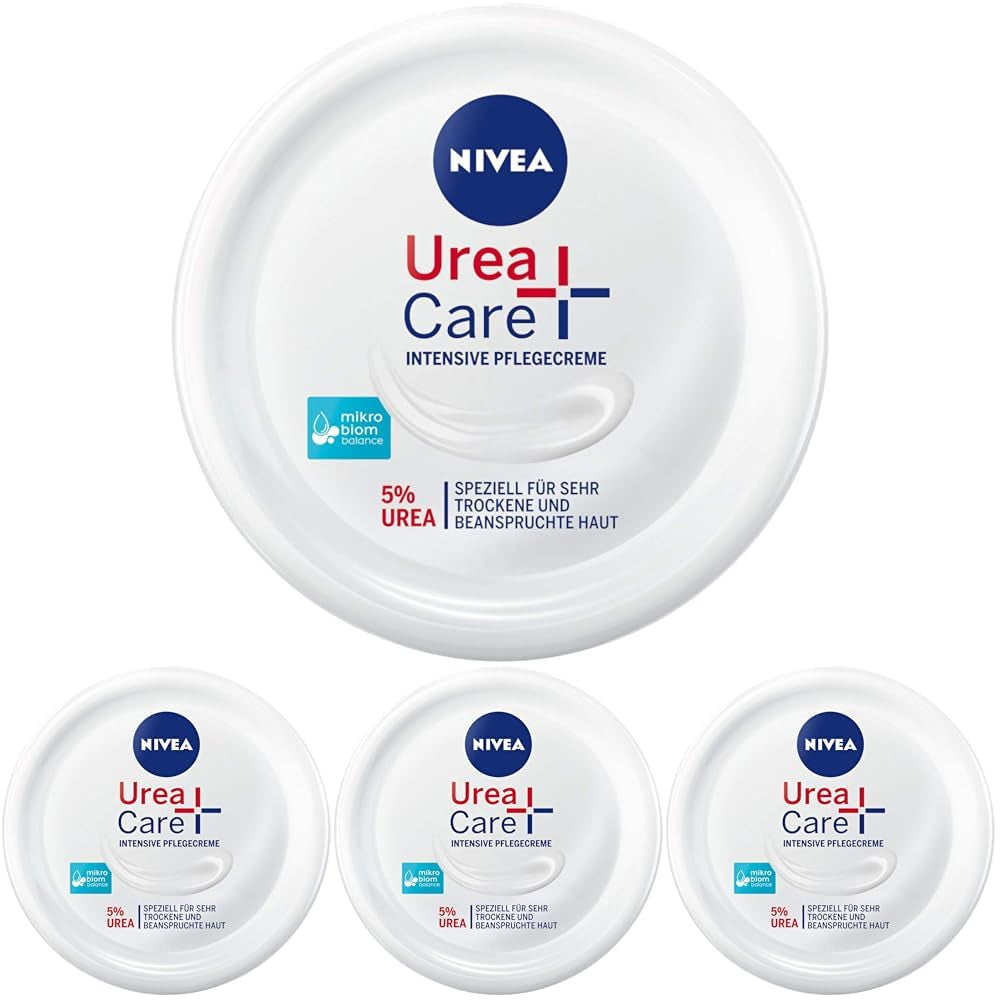 NIVEA Urea + Care Intensive Pflegecreme (300 Ml), Feuchtigkeitscreme Pflegt Und Beruhigt Trockene & Beanspruchte Haut, Urea Creme Spendet Wertvolle Feuchtigkeit (Packung Mit 2)
