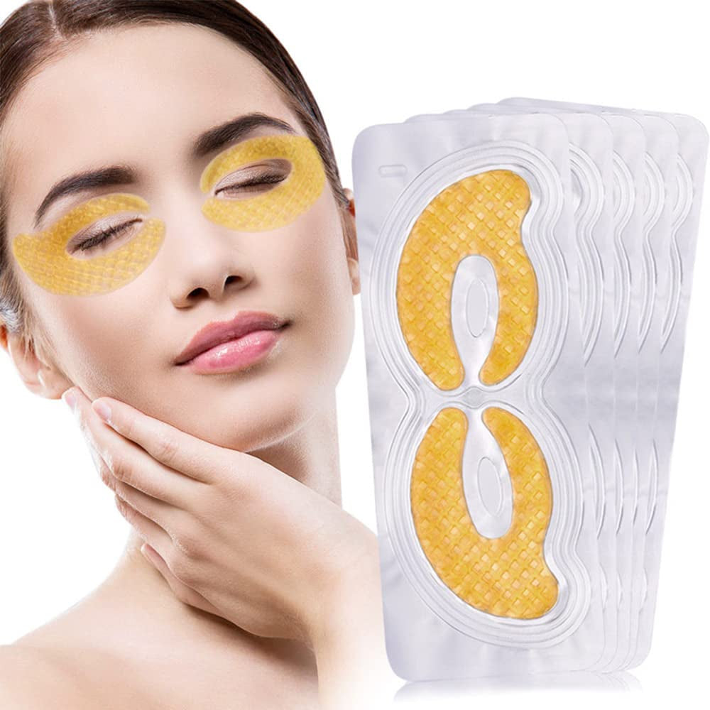Augenpads, Eye Mask, 24K Gold Eye Patches, anti Aging Augenpads Mit Hyaluron Augenpflege, Kollagen Augenmaske Feuchtigkeit Spendende, Entfernen Taschen, Dunkle Kreise & Puffiness-5Pairs