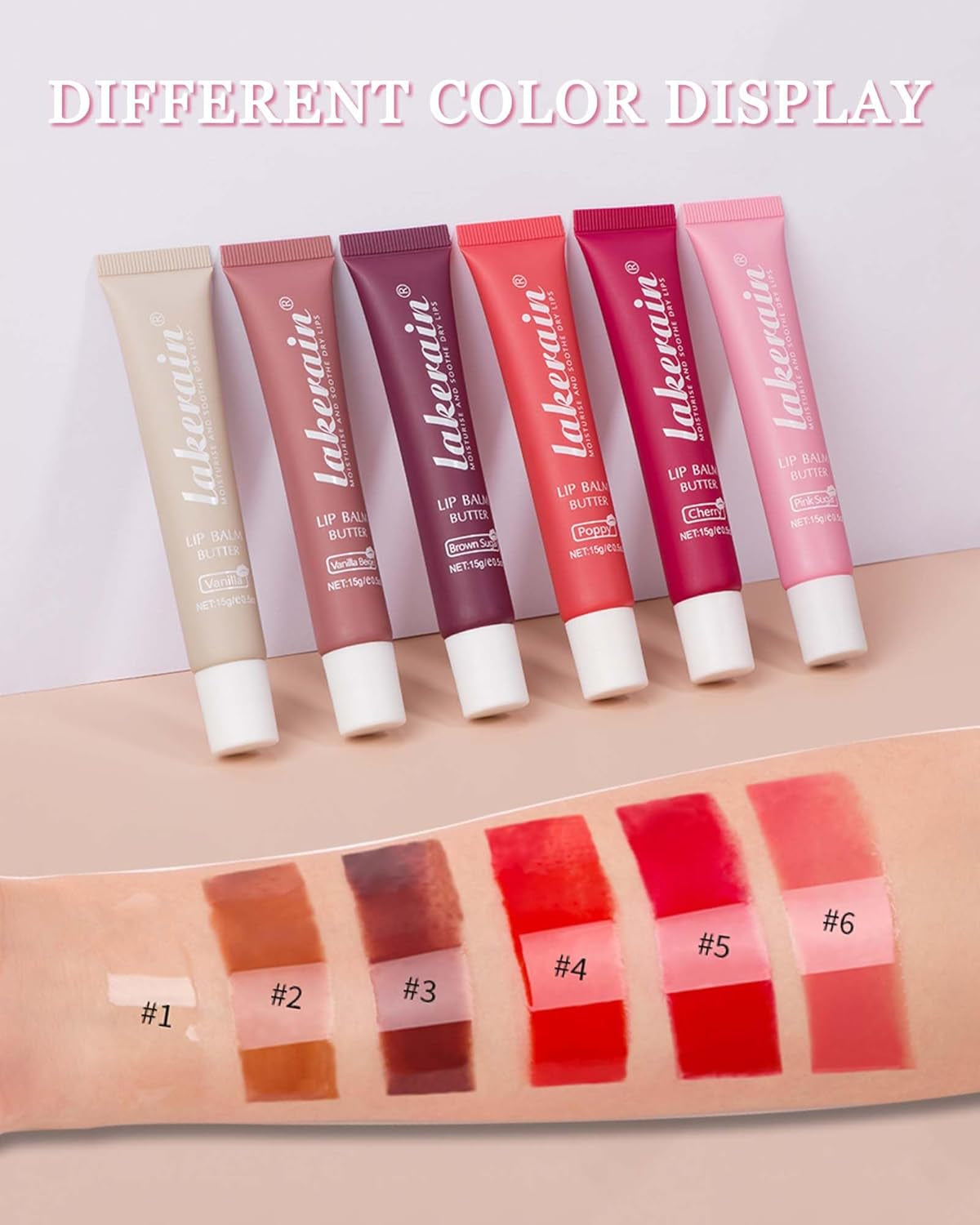 2 Farben Glossy Lip Butter Balm, Feuchtigkeitsspendende Nicht Klebend Lipgloss, Hochglänzendes Finish Lip Glow Oil,Natürliche, Plumping Lip Tint Lip Care & Repair Lip Mask Für Trockene Lippen-2+3
