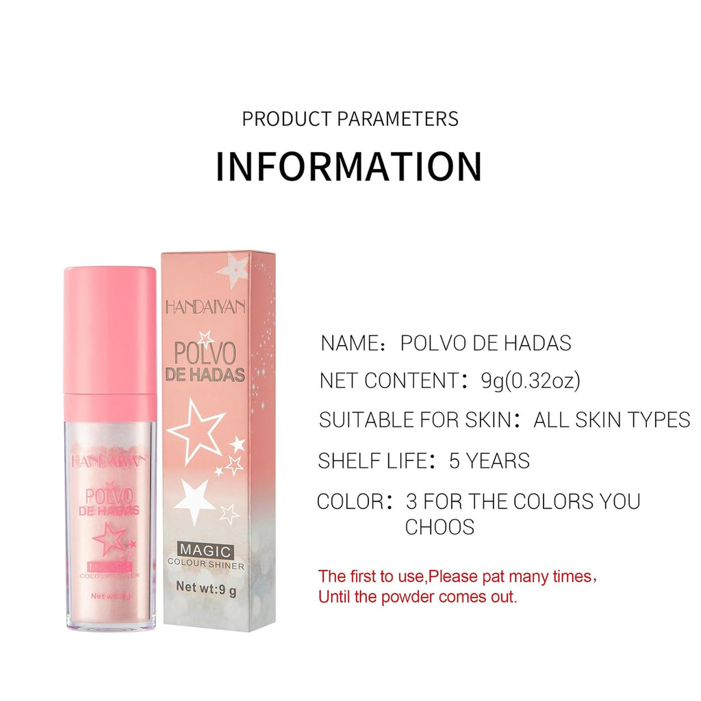 Highlighter Puder Stick, Body Highlight Patting Puder, Fairy Highlight Puder-Highlighter Schimmernder Highlighter Puderstift, Für Gesicht Augen Lippen Haare Körper Glow Kosmetik (01)