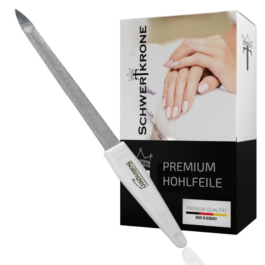 SCHWERTKRONE ® 4Er Set Saphir-Nagelfeilen [MADE in SOLINGEN - GERMANY] - Nagelfeilen Naturnägel Nail File - Nagelfeile Feilen Nägel - Für Maniküre Und Pediküre - Fein Und Grob in 4 Größen