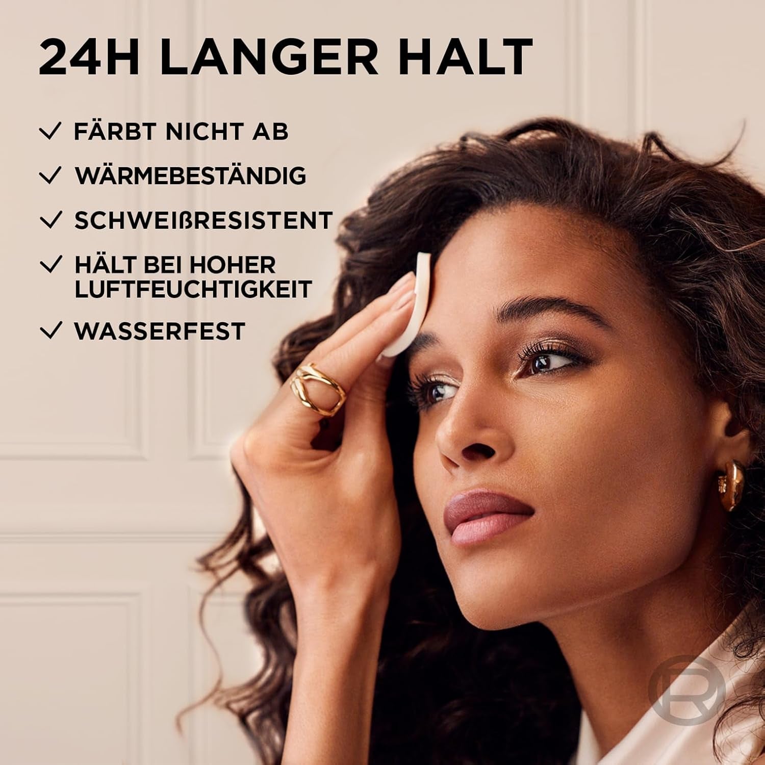 L'Oréal Paris Wasserfestes Puder Make-Up Mit Hoher Deckkraft, Deckendes Kompaktpuder Mit Mattem Finish Und 24H Halt, Infaillible 24H Fresh Wear Foundation Powder, Nr. 180 Rose Sand, 1 X 9 G