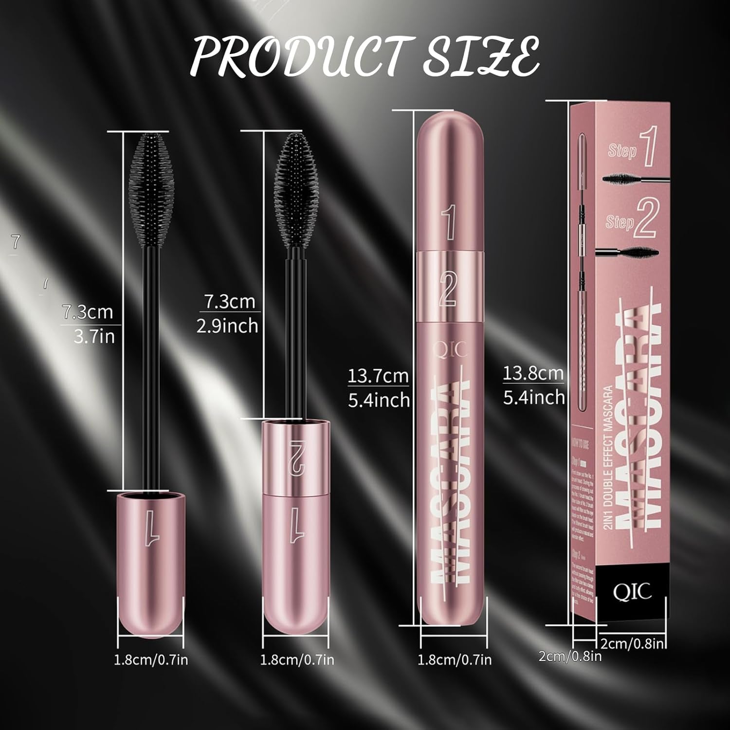 Xixiran Mascara, 2 in 1 Wasserfeste Wimperntusche, Wimpern Wimperntusche Long Thick & Voluminous Lash Mascara, Wasserfeste Wimperntusche Für Empfindliche Augen, Kreieren Sie Wunderschöne Augen