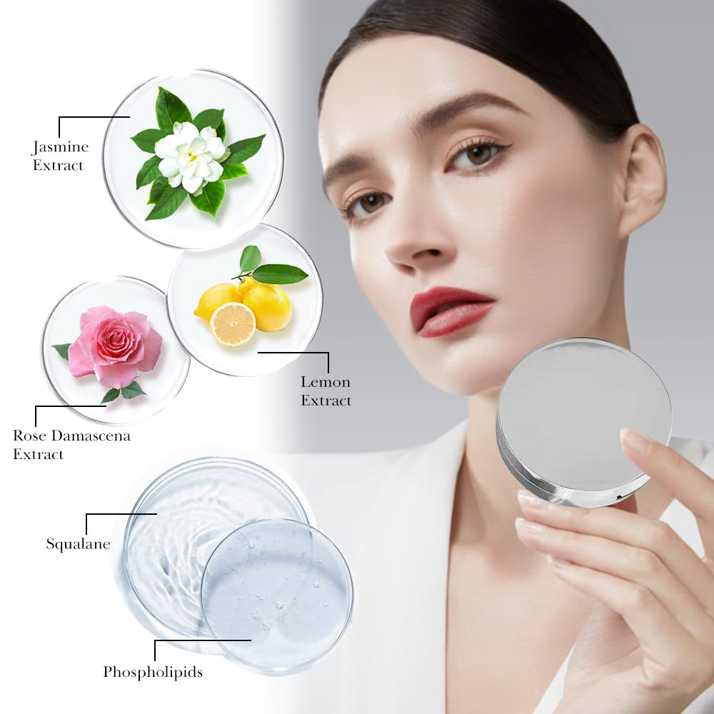 Horuili® Ölkontrollierendes Gesichtspuder, Oil Control Face Pressed Powder, Wasserfestes Mattes Gesichtspuder, Gelee-Gesichtsfixierpuder, Leichte, Mattes, Langanhaltendes, Ölkontrolle (Blau, Blau)