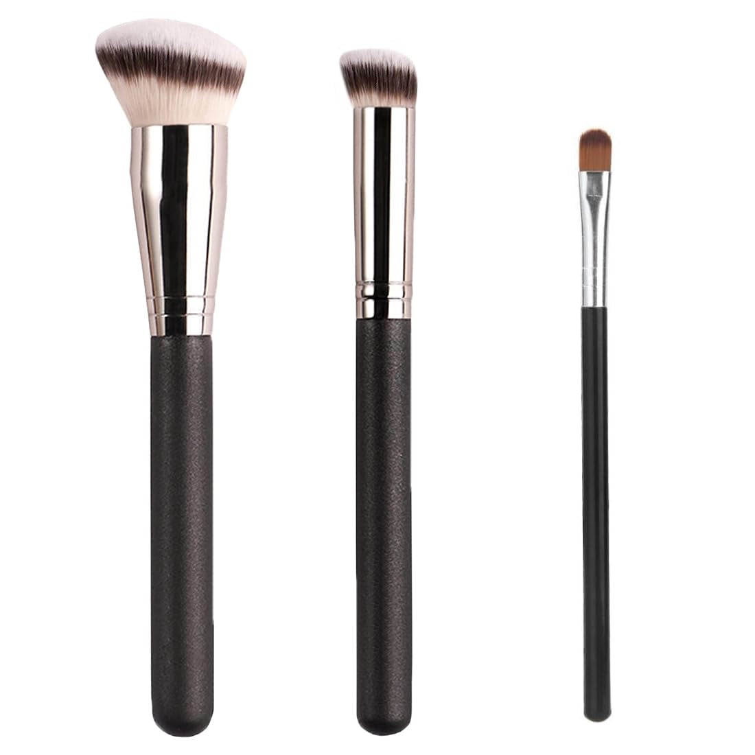 Reccisokz 3 Stück Foundation Pinsel,Flüssiger Concealer Foundation Pinsel,Makeup Pinsel Für Flüssige Foundation Anwendung,Polieren