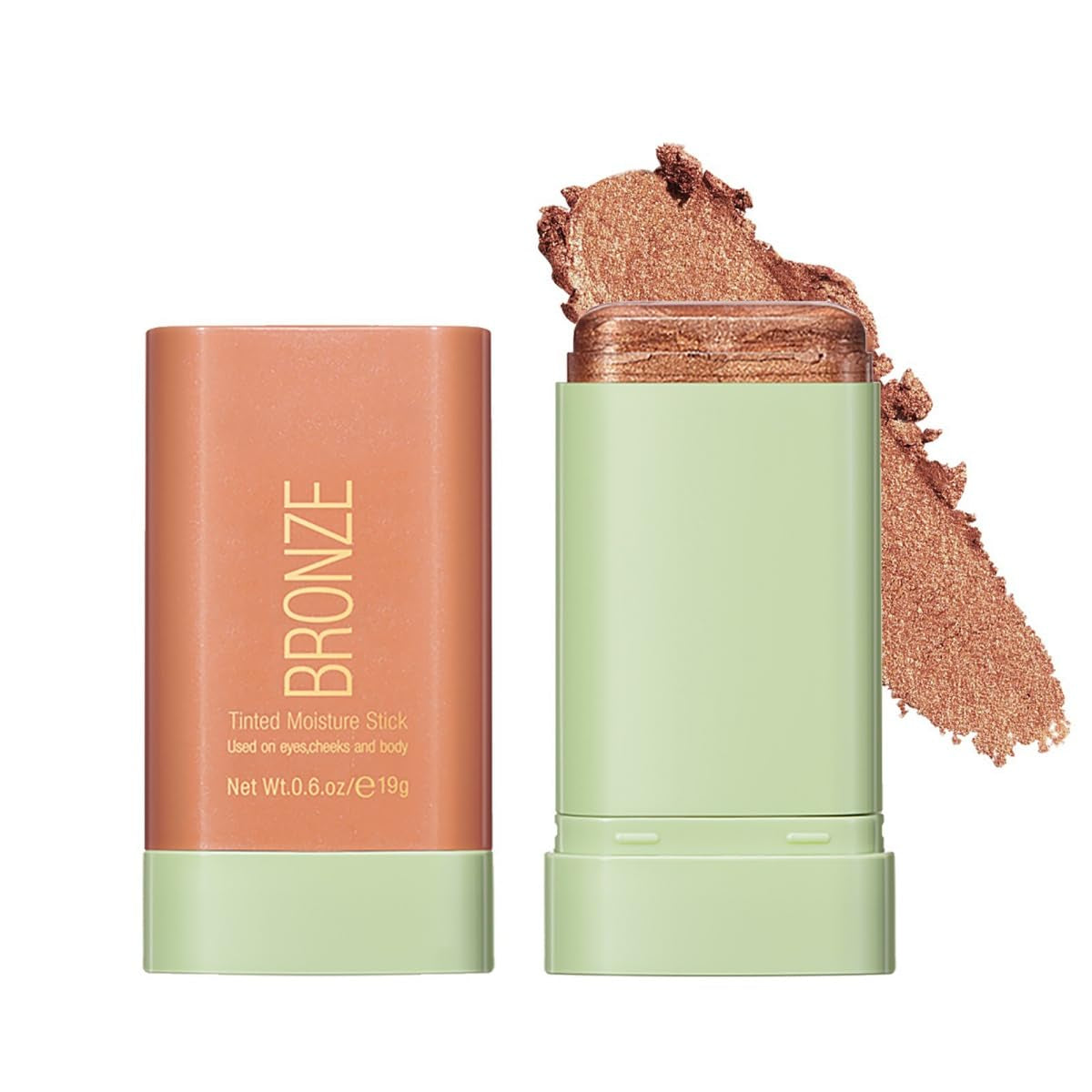 Ofanyia Cream Bronzer Stick, Unique Roating Design Multi-Use Bronzer Stick, Lightweight Easy to Blend Cream Bronzer, Velvet Matte Texture Bronzer Face Stick(3# Rich Glow)