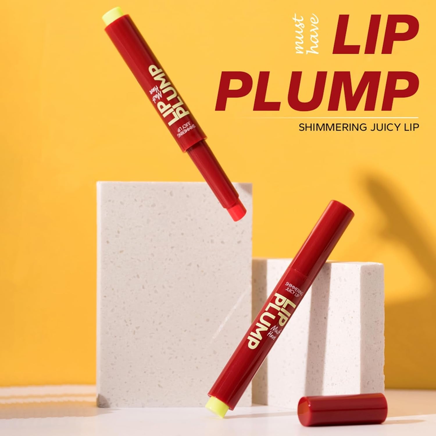 Erinde 2 in 1 Lippenstift & Lip Balm, 24 Stunden Halt Hanganhaltender Lipstick, Wasserfest Feuchtigkeitsspendend Lip Gloss, Pflegender Lippen Makeup Stick Shimmer