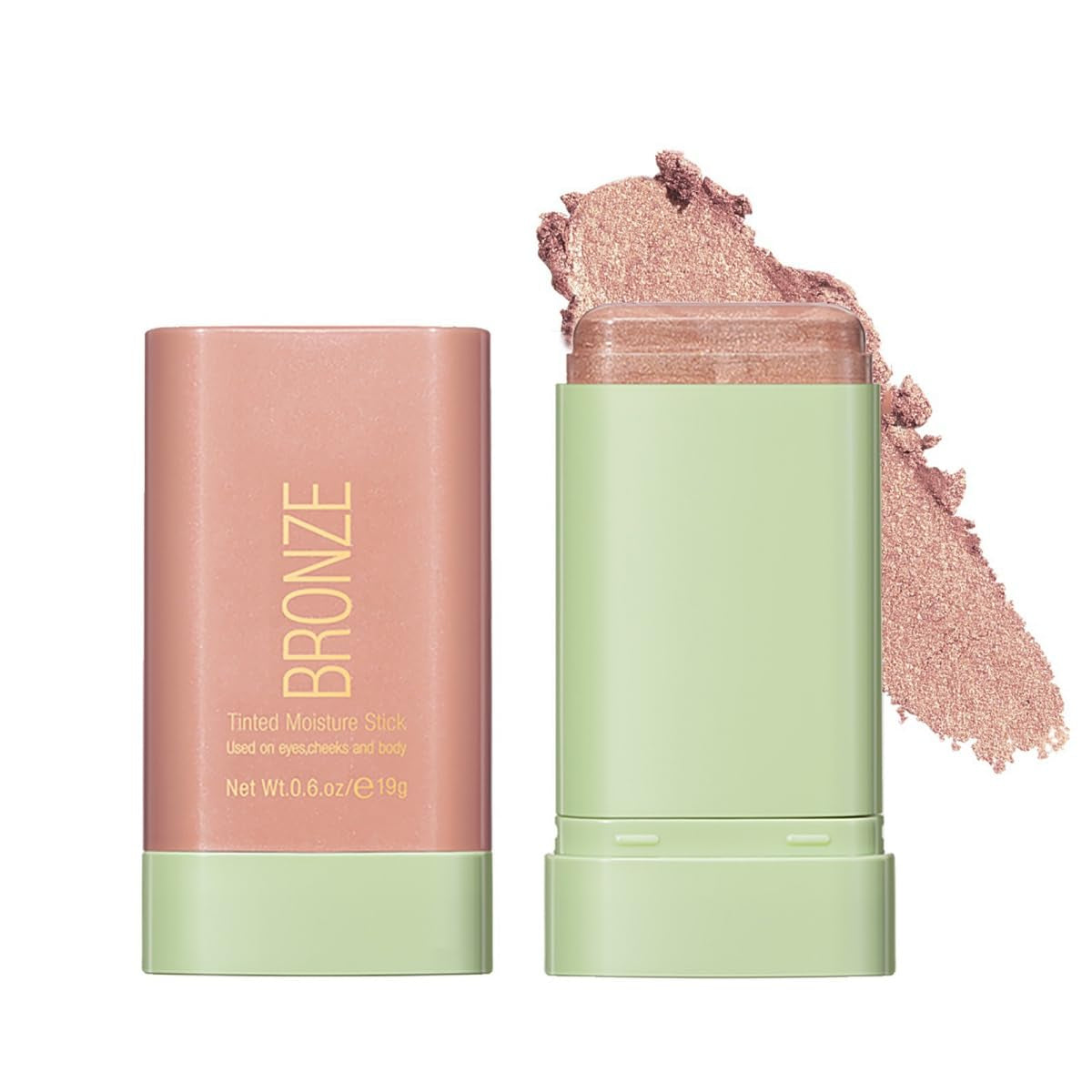 Ofanyia Cream Bronzer Stick, Unique Roating Design Multi-Use Bronzer Stick, Lightweight Easy to Blend Cream Bronzer, Velvet Matte Texture Bronzer Face Stick(3# Rich Glow)