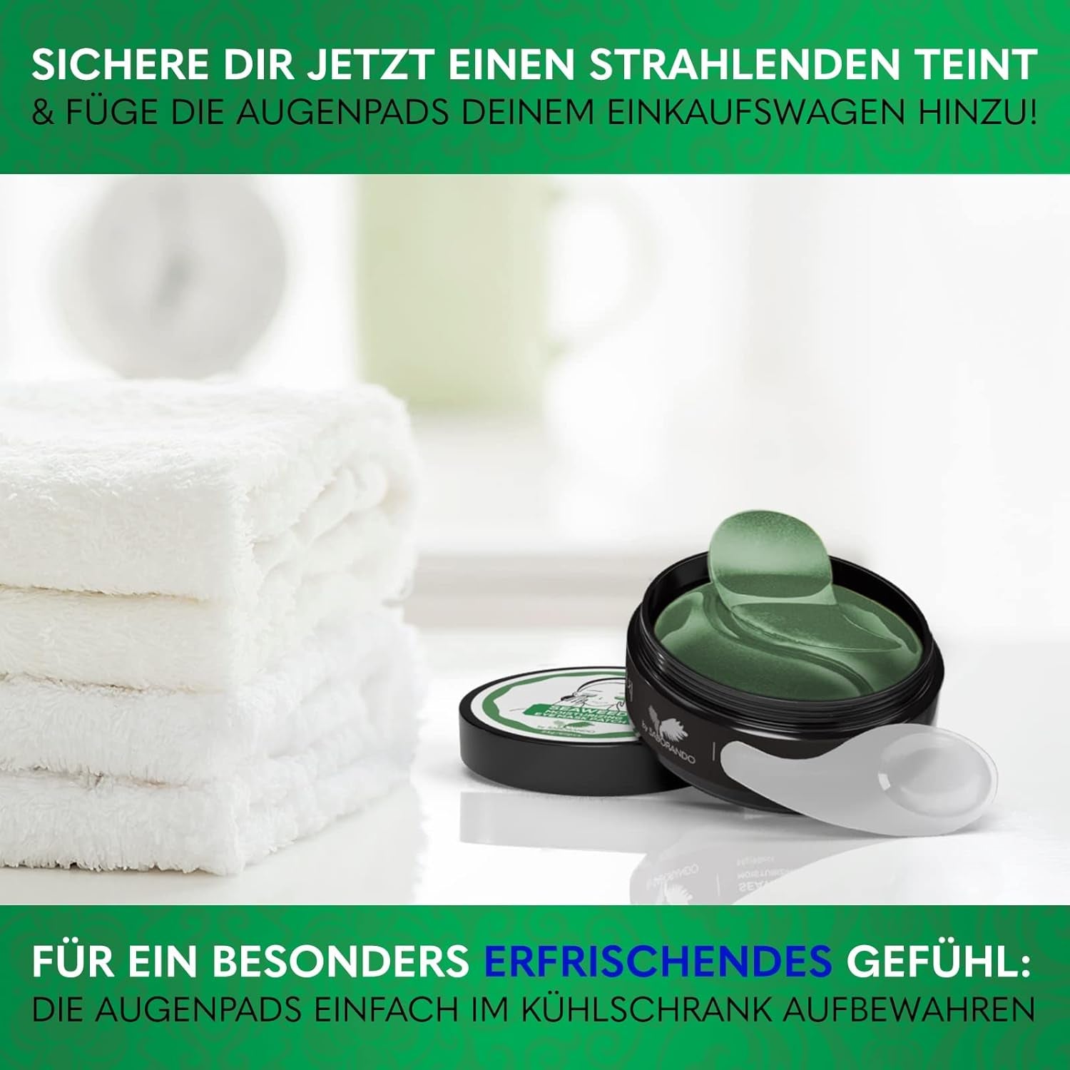 Korean Skincare 60 Stück Algen Augenpads | Gegen Augenringe & Falten, Augenmaske Mit Kollagen & Hyaluron, Gesichtspflege Gegen Tränensäcke, Feuchtigkeitsspendende Augenpflege Pads by Saborando