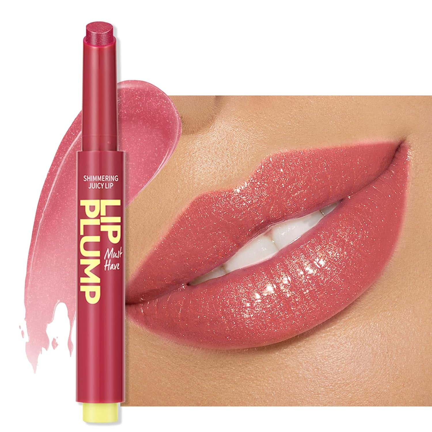 Erinde 2 in 1 Lippenstift & Lip Balm, 24 Stunden Halt Hanganhaltender Lipstick, Wasserfest Feuchtigkeitsspendend Lip Gloss, Pflegender Lippen Makeup Stick Shimmer