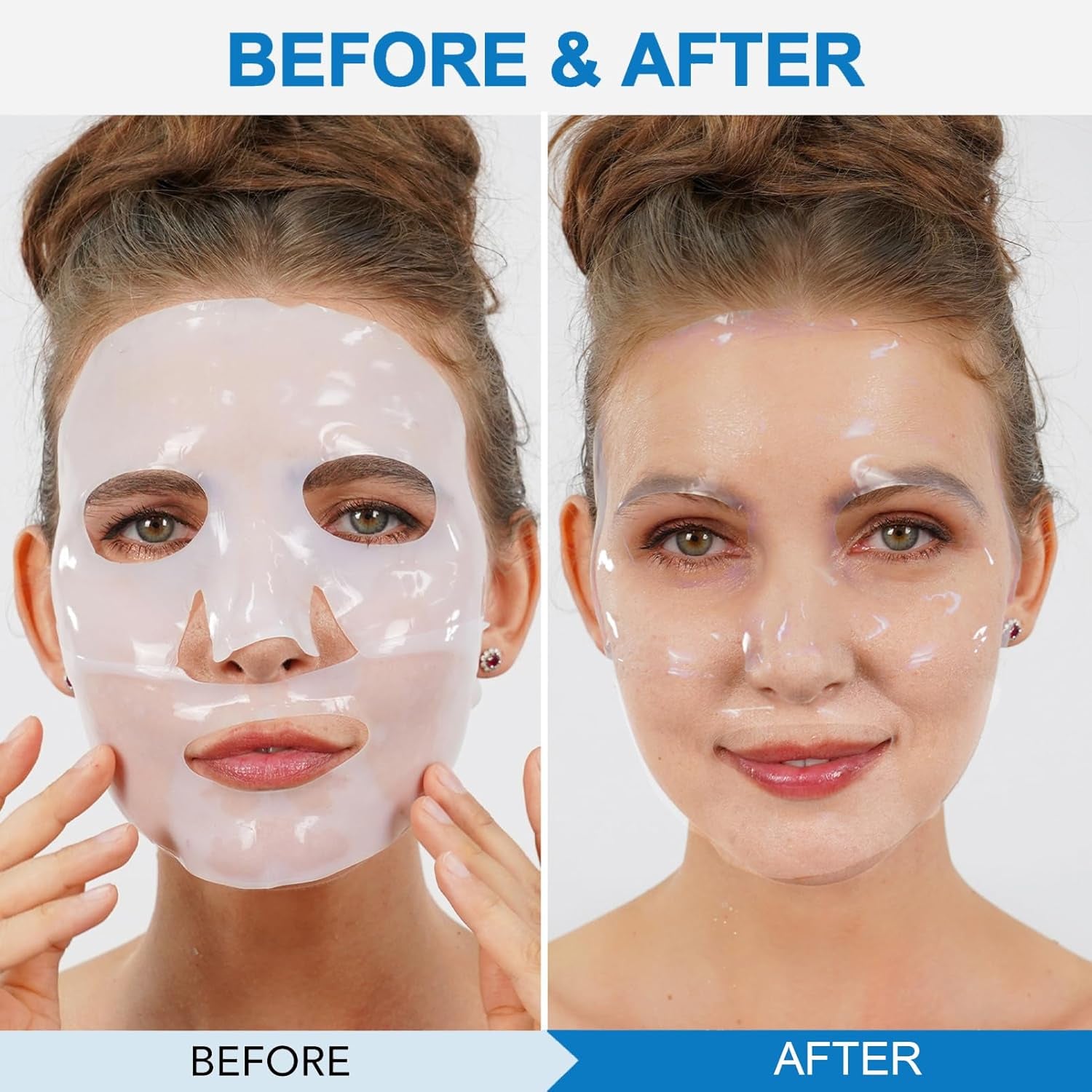 ARCHIDATE 4 Stück Collagen Maske Gesicht - Feuchtigkeitsspendende Gesichtsmaske - anti Falten Gesichtsmaske - Masken Beauty Produkte - Feuchtigkeitsmaske Gesicht Kollagen Maske - Glatte Straffend Haut
