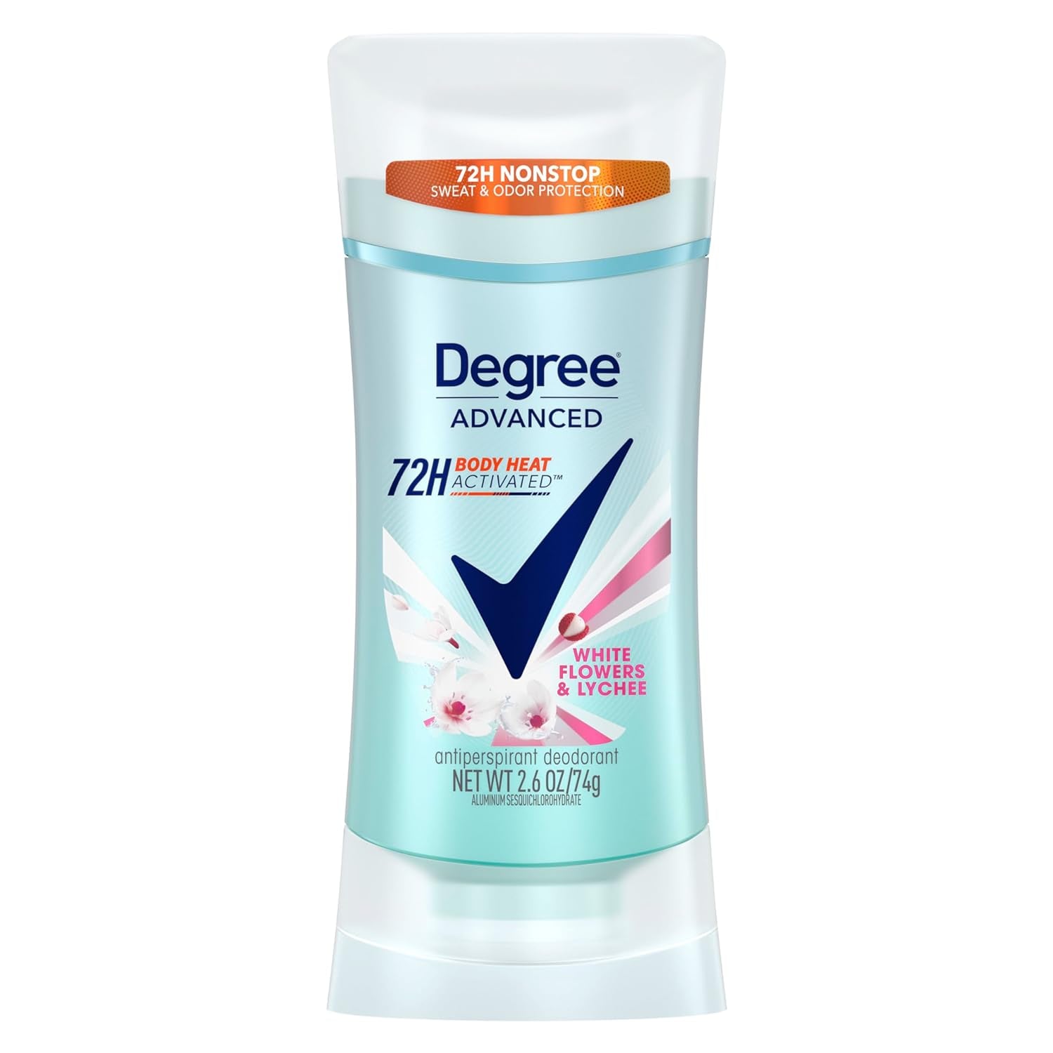 Degree Advanced Anti-Transpirant Deodorant 72 Stunden Schweiß- Und Geruchsschutz, Weiße Blumen Und Litschi, Anti-Transpirant, Deodorant Für Damen, Mit Motionsense-Technologie, 75 Ml