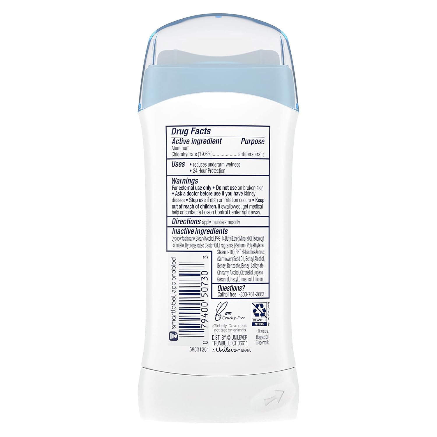 Dove Deodorant Invisible Solid Original Clean