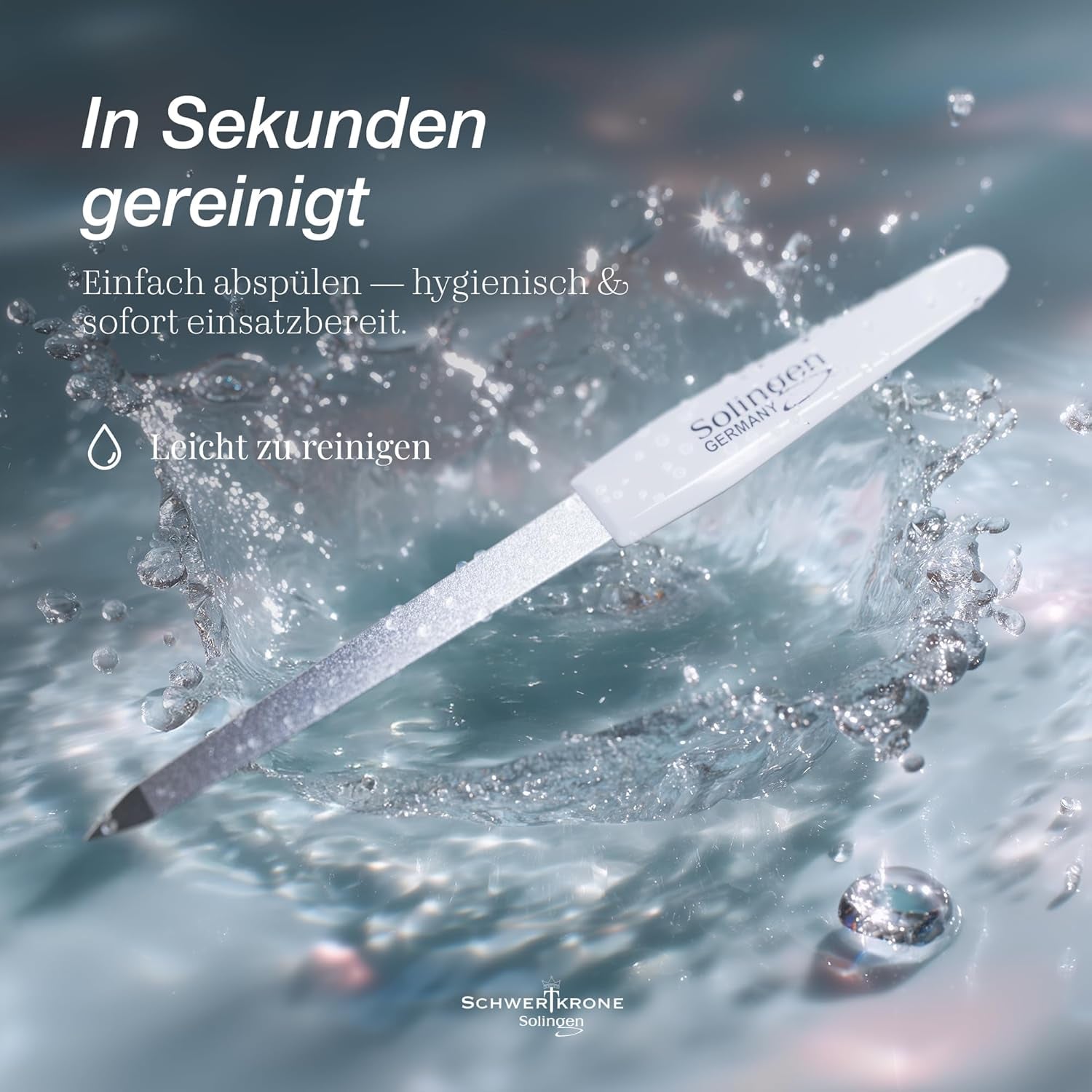 SCHWERTKRONE ® 4Er Set Saphir-Nagelfeilen [MADE in SOLINGEN - GERMANY] - Nagelfeilen Naturnägel Nail File - Nagelfeile Feilen Nägel - Für Maniküre Und Pediküre - Fein Und Grob in 4 Größen