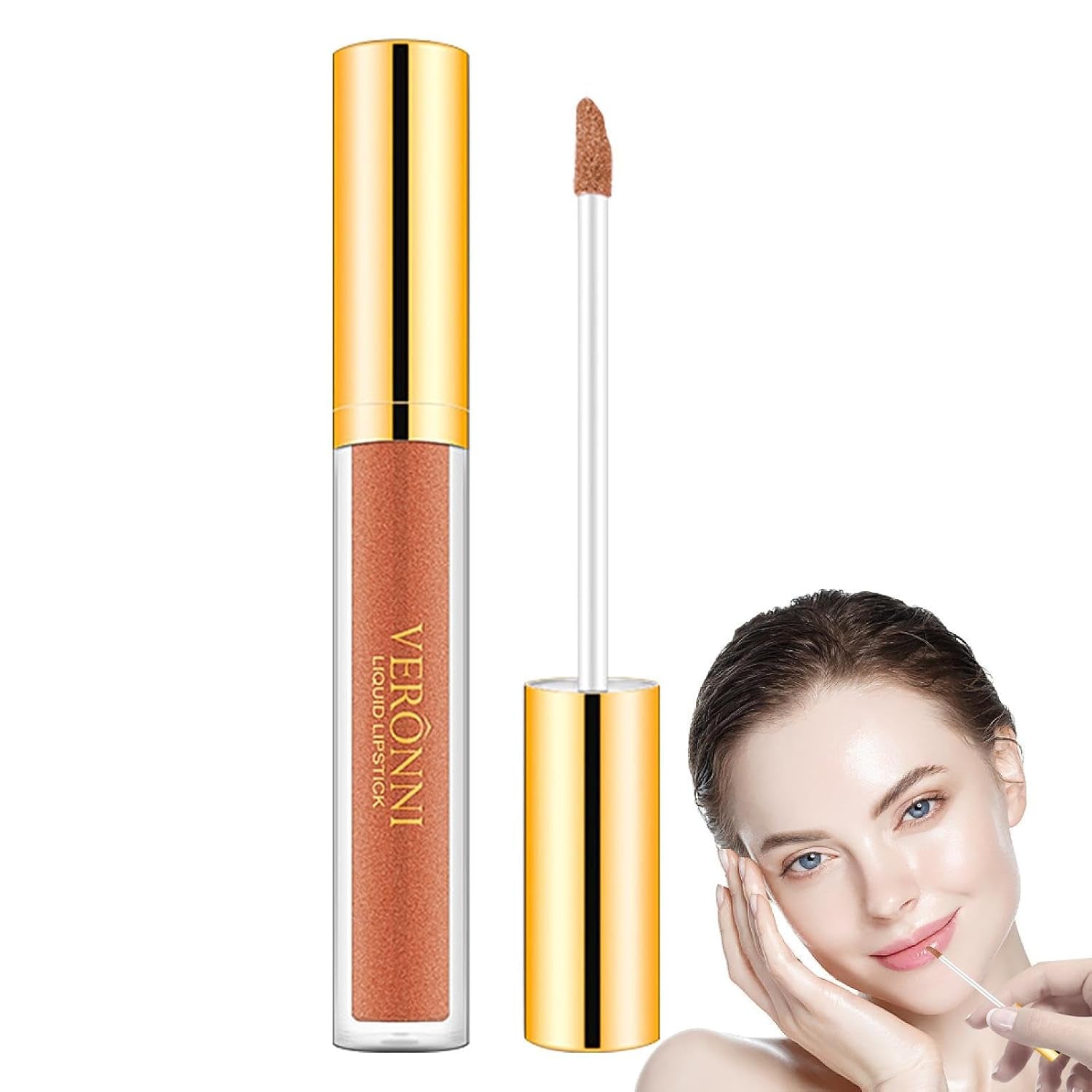 Glitzer-Lipgloss,Wischfestes Perlglanz-Lippenstift-Make-Up - Feuchtigkeitsspendender Lippenfleck, Wasserfester, Antihaftbeschichteter Cup-Lipgloss, Lang Anhaltende, Wirkungsstarke Farbe Teksome
