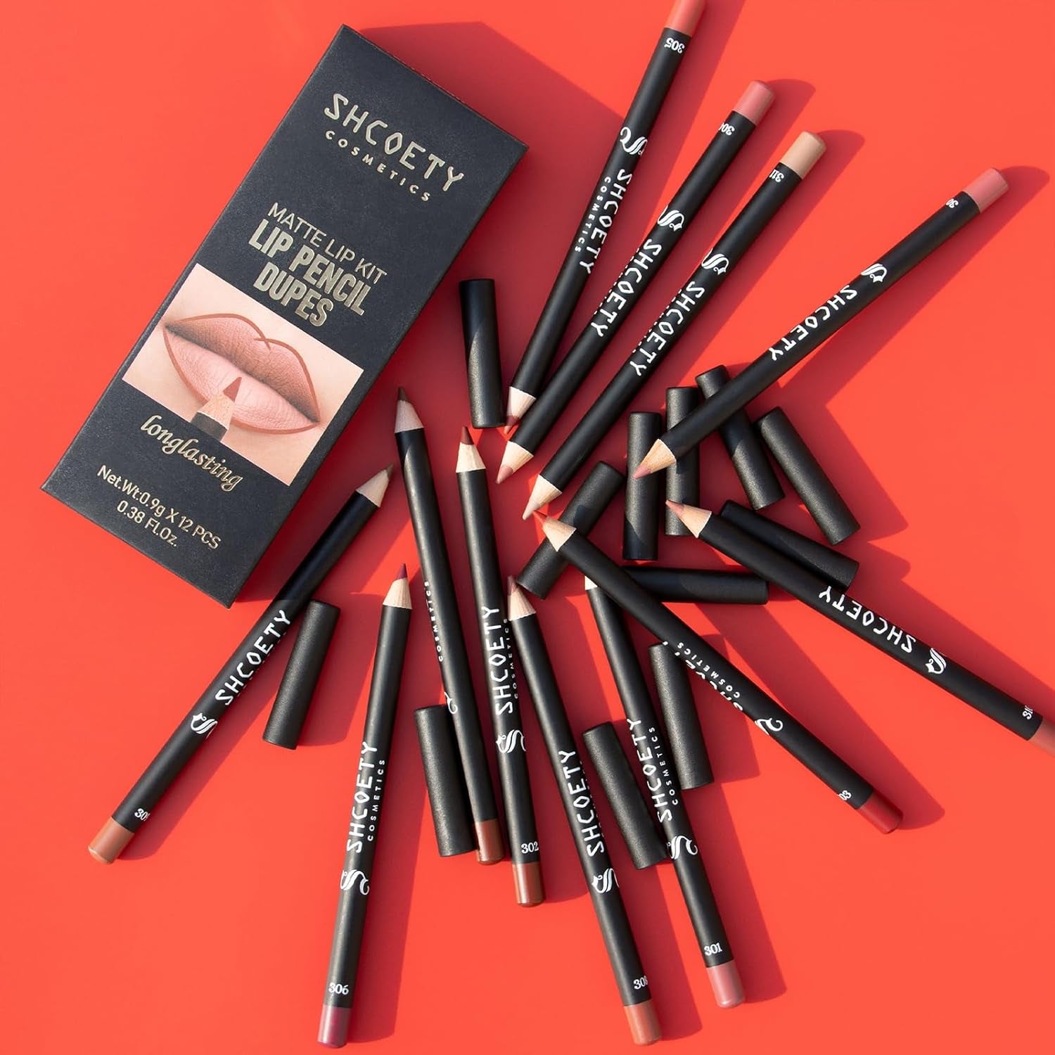 Mrettick 12 Farben Matte Lip Liner Stifte Set, Creme Glide Lip Liner Natürliche Lippen Make-Up Weiche Stifte Lippenstift Set, Feuchtigkeitsspendend, Langanhaltend, Nicht Haftend