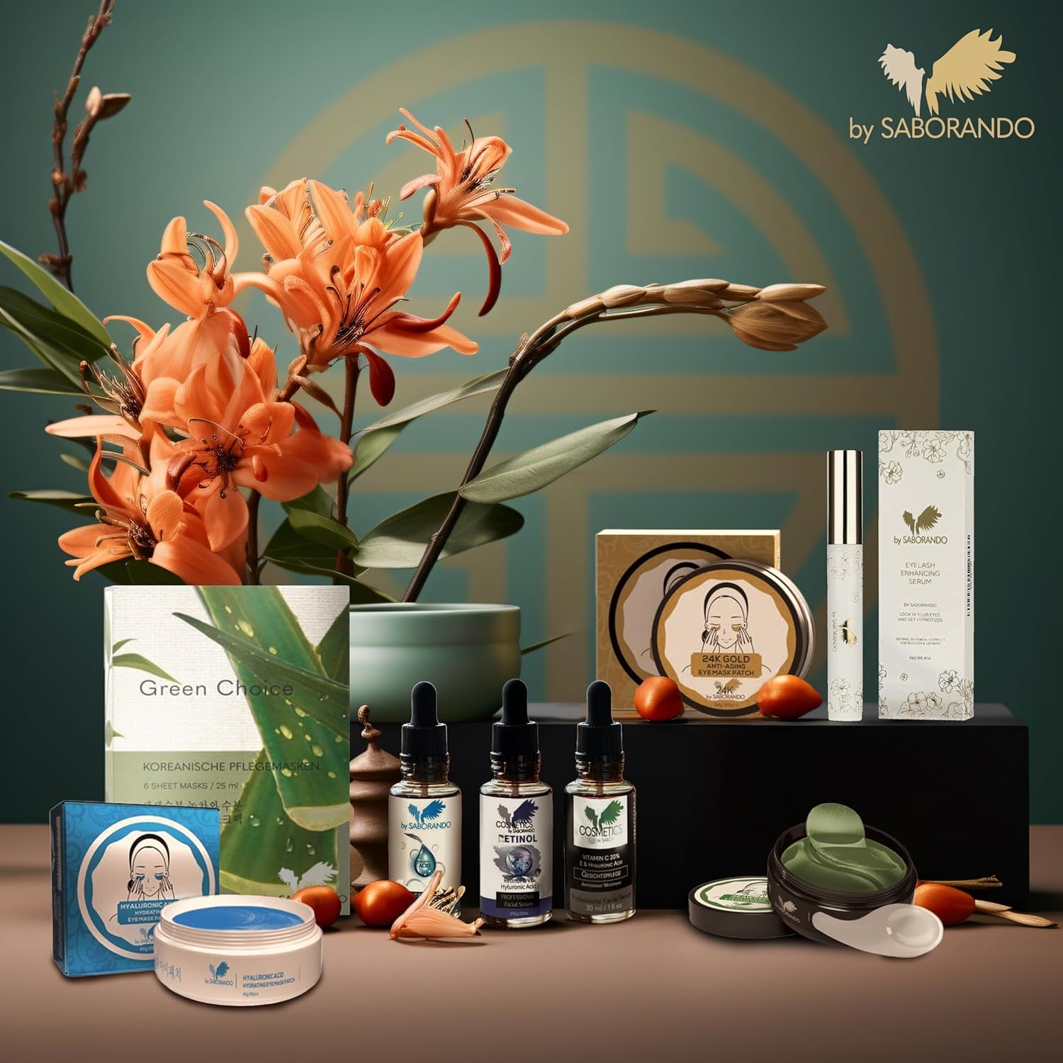 Korean Skincare 60 Stück Algen Augenpads | Gegen Augenringe & Falten, Augenmaske Mit Kollagen & Hyaluron, Gesichtspflege Gegen Tränensäcke, Feuchtigkeitsspendende Augenpflege Pads by Saborando