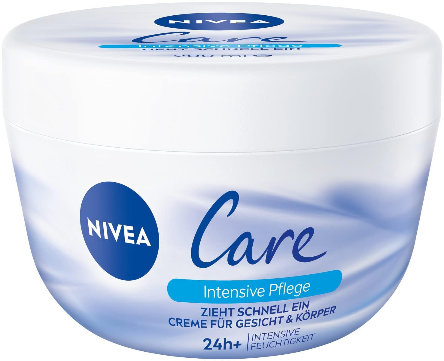NIVEA Care Creme - Schnelle Feuchtigkeitspflege für Gesicht und Körper, 200 ml für zarte und glatte Haut