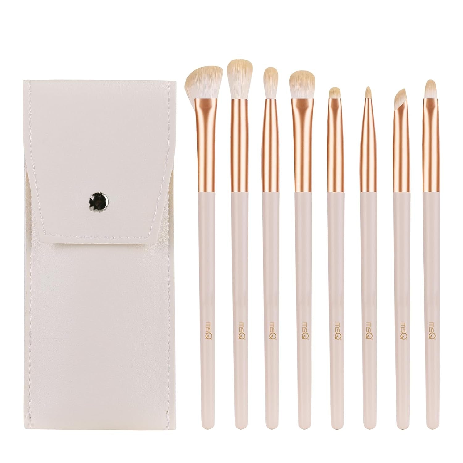 MSQ 8 Stück Lidschatten Make-Up Pinsel Set Portable Reise Make up Pinsel Tasche,Pinselset Makeup Professionelles Lidschatten Pinselset