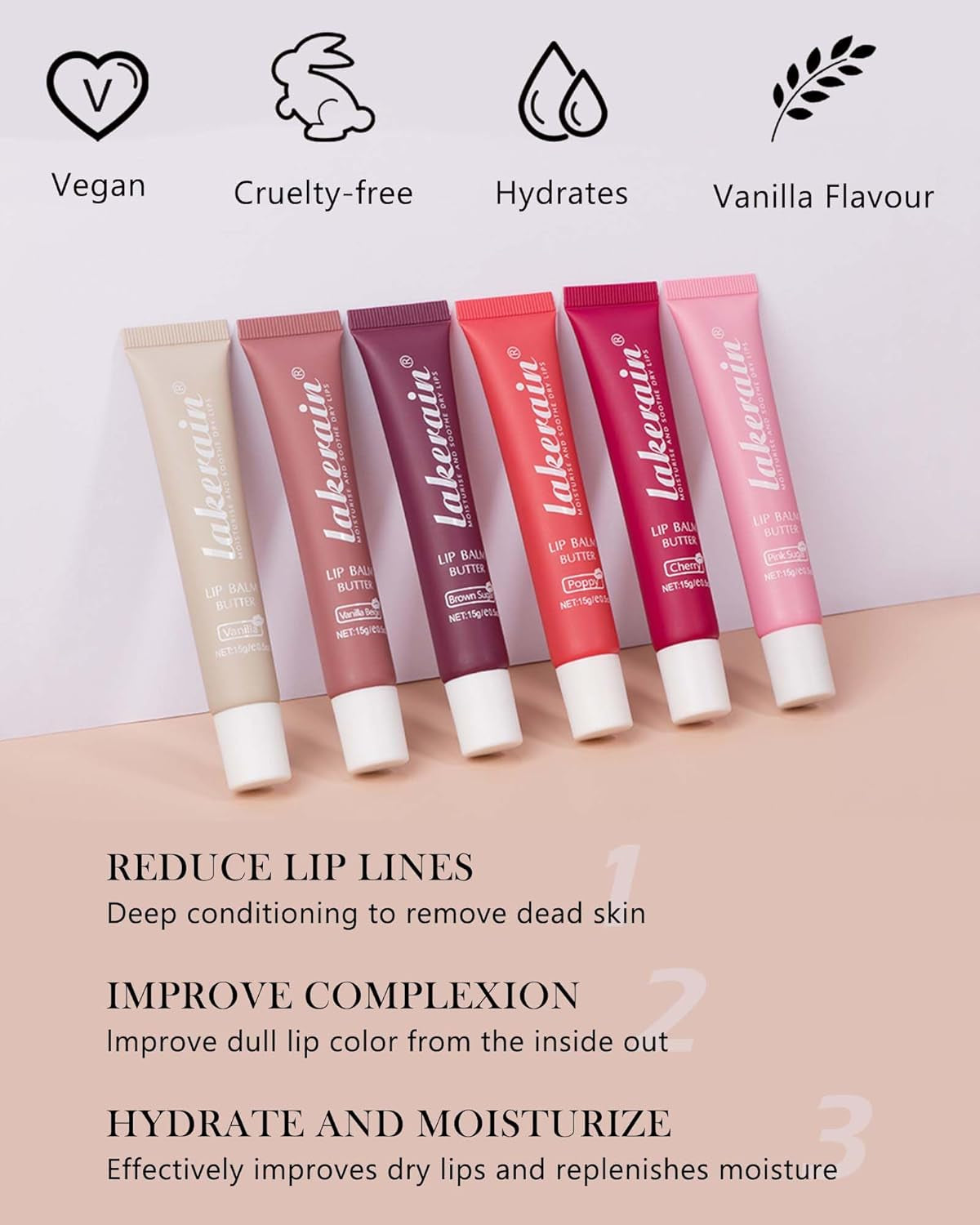 2 Farben Glossy Lip Butter Balm, Feuchtigkeitsspendende Nicht Klebend Lipgloss, Hochglänzendes Finish Lip Glow Oil,Natürliche, Plumping Lip Tint Lip Care & Repair Lip Mask Für Trockene Lippen-2+3