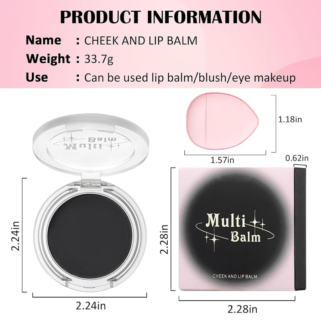 Multi Face Balm Farbwechselnder Rouge, Schwarzes Creme-Rouge, Farbwechselndes Rouge Für Wangen Und Lippen, Make-Up-Multifunktionsbalsam Für Leichtes Und Natürliches Gesichts-Make-Up