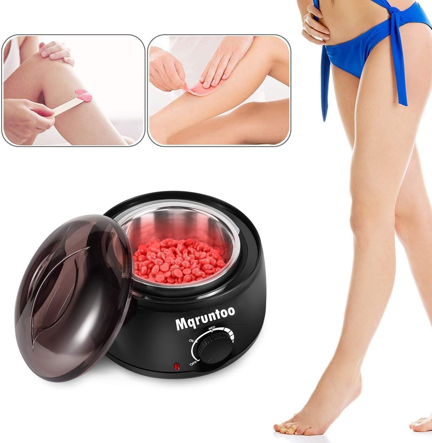 Wachswärmer Wax Warmer Wachs Haarentfernung Elektrischer Wachs Haarentfernung Set Enthaaren Wachsgert Waxheater Waxing Kit Mit 4X100G Wachsperlen