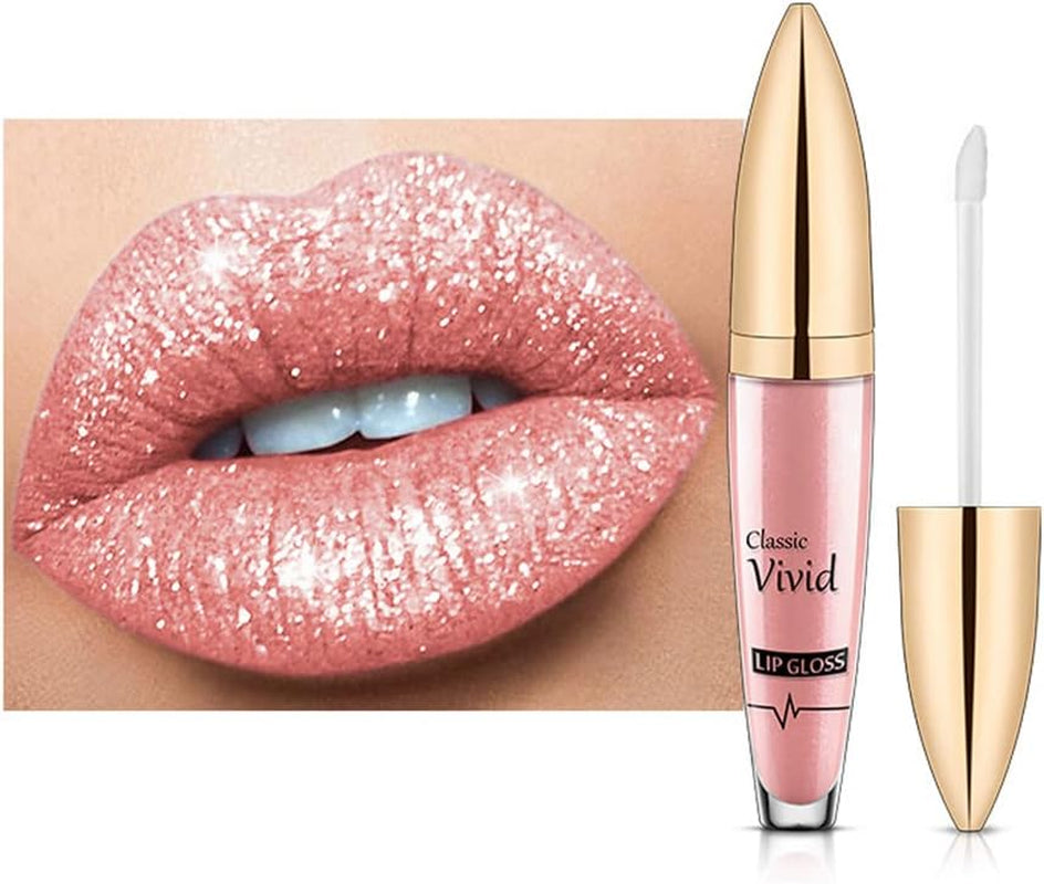 ISAKEN Professional Makeup Lipgloss Mit Glänzendem Finish, Lipgloss Glitzer 24 Stunden Feuchtigkeit Lippenöl Lippe Gloss Lipliner Long Lasting Moisturizing Lippenstift Kosmetik Make Up