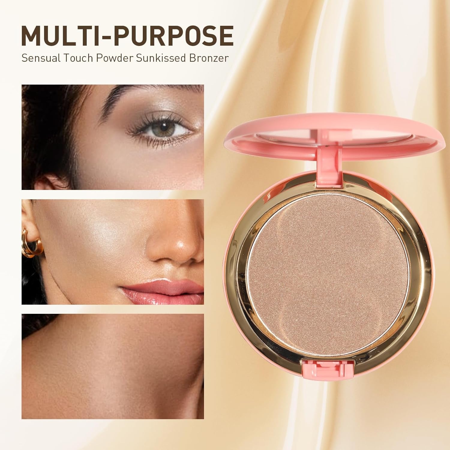 Bronzer Puder, Cremige & Hochpigmentierte Formel, Long Wearing Bronzing Powder Für Einen Sonnengeküssten Teint, Vegan & Tierversuchsfrei (Light Bronzer)