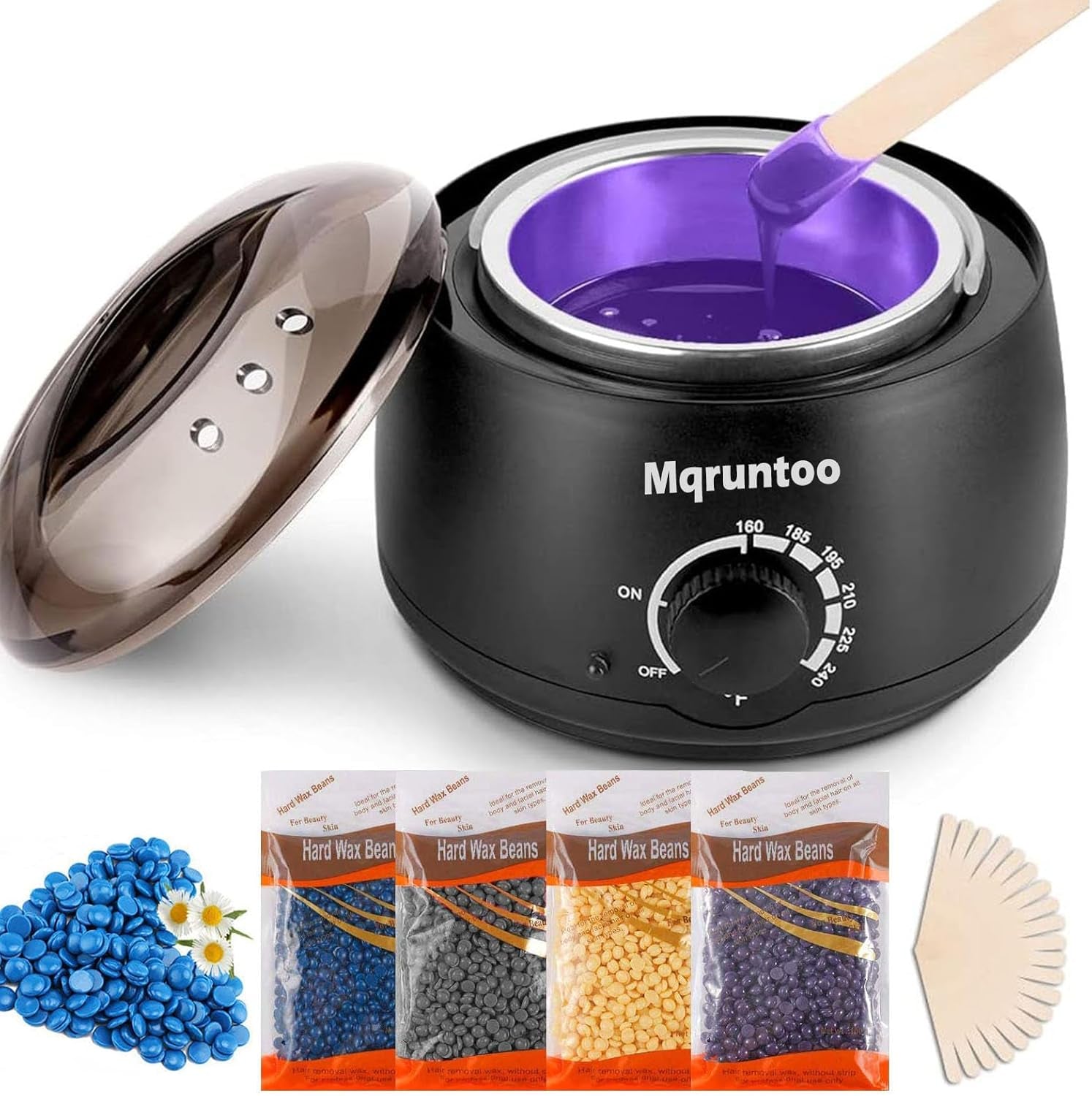 Wachswärmer Wax Warmer Wachs Haarentfernung Elektrischer Wachs Haarentfernung Set Enthaaren Wachsgert Waxheater Waxing Kit Mit 4X100G Wachsperlen