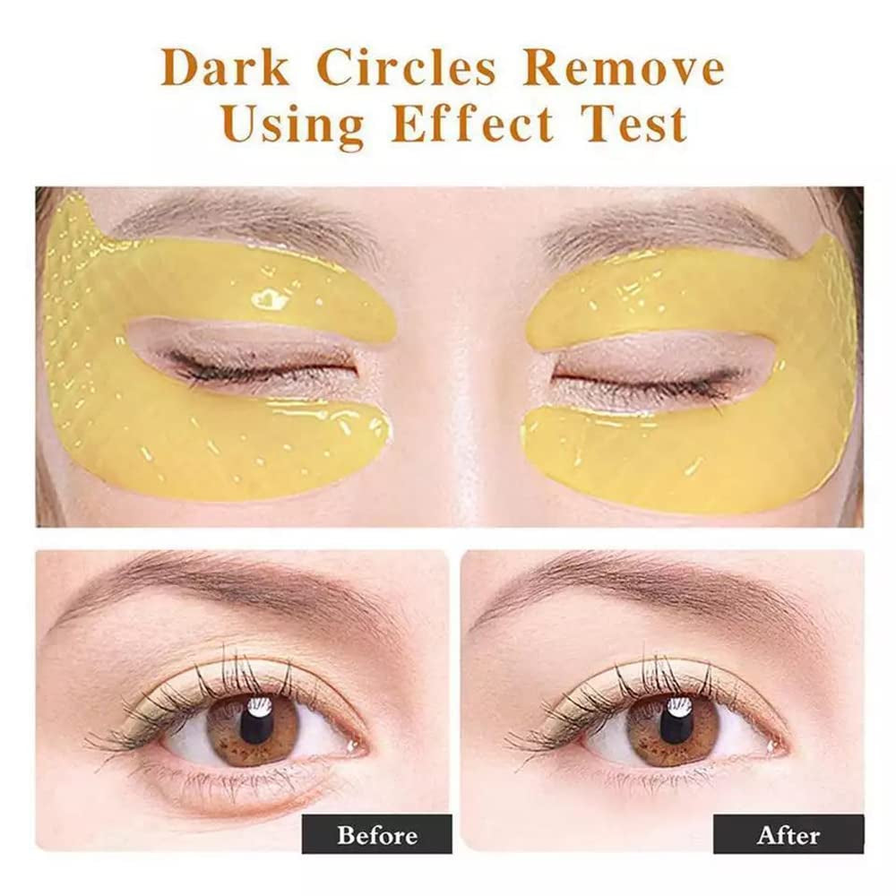 Augenpads, Eye Mask, 24K Gold Eye Patches, anti Aging Augenpads Mit Hyaluron Augenpflege, Kollagen Augenmaske Feuchtigkeit Spendende, Entfernen Taschen, Dunkle Kreise & Puffiness-5Pairs