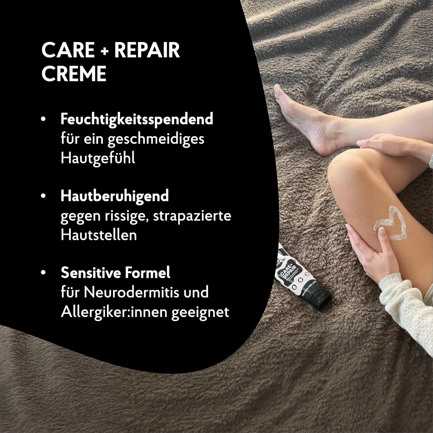 EUTERPFLEGE Care + Repair Creme, 200Ml, Intensive Pflege Für Trockene Haut, Feuchtigkeitscreme Für Hand Und Körper, Parfümfrei, Allergiker Geeignet